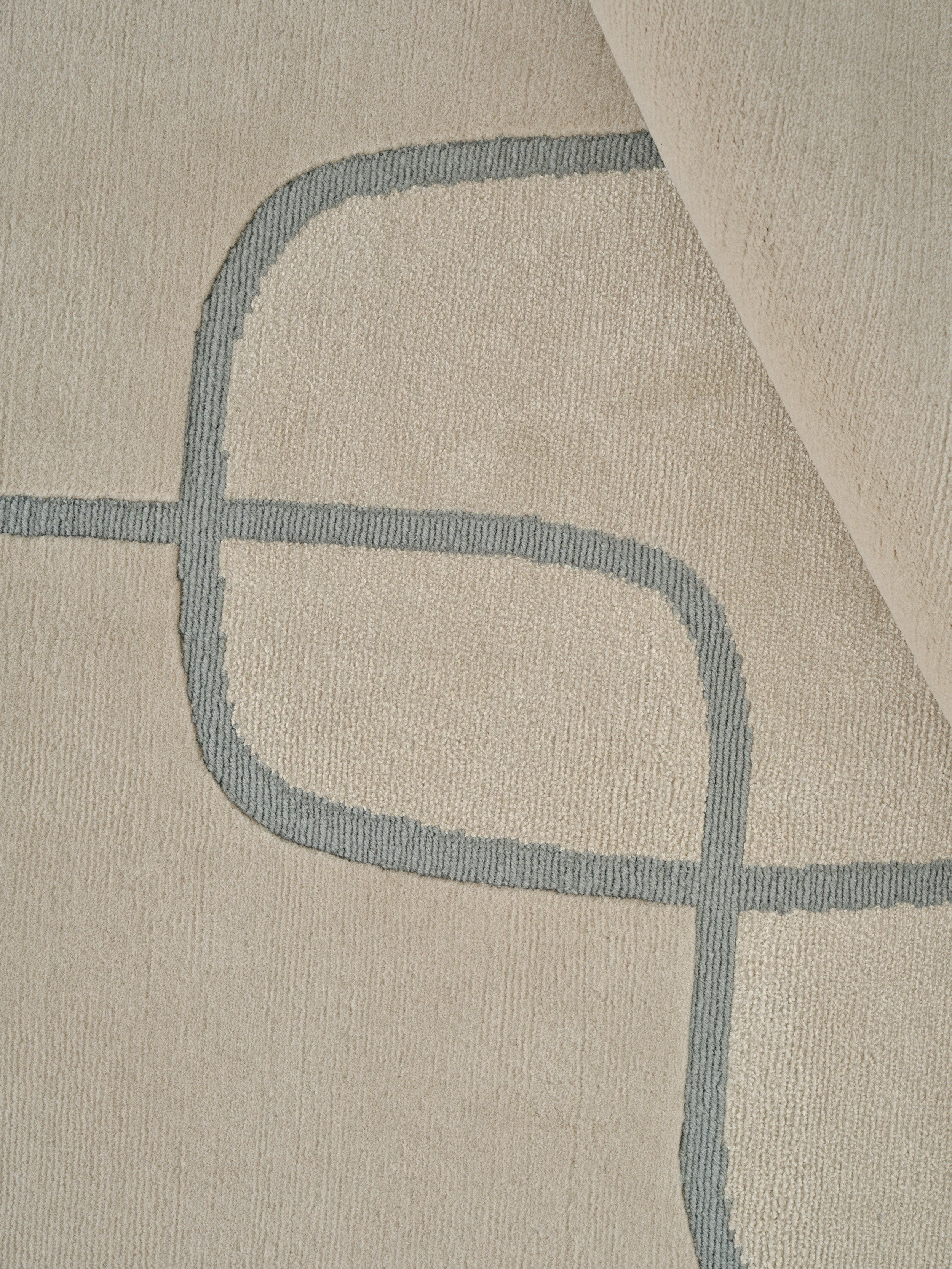 Vloerkleed LINEAL FLOW beige met grijs