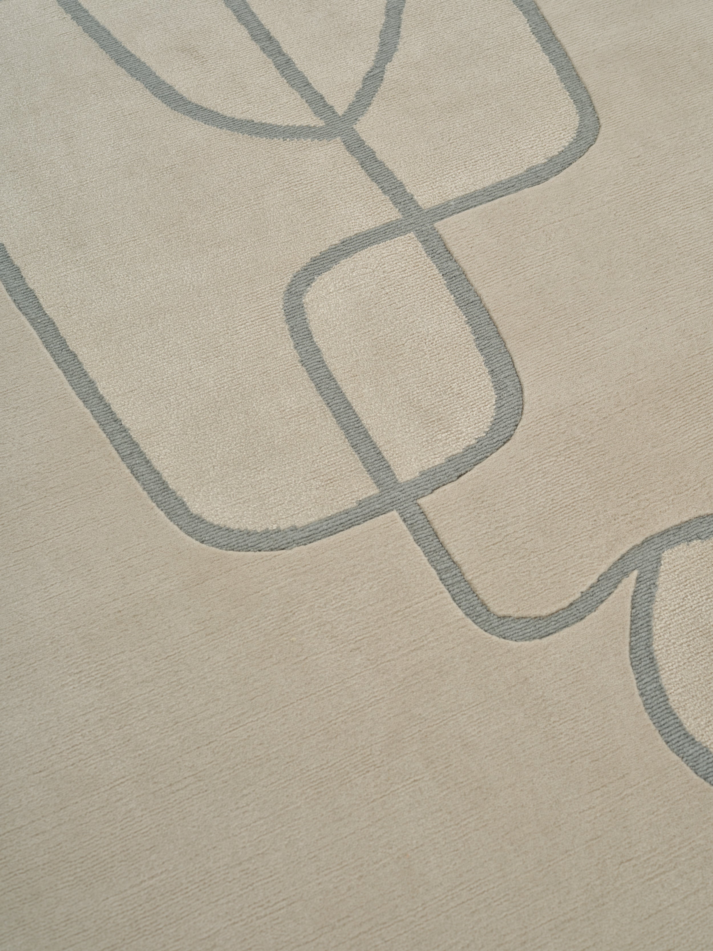 Vloerkleed LINEAL FLOW beige met grijs