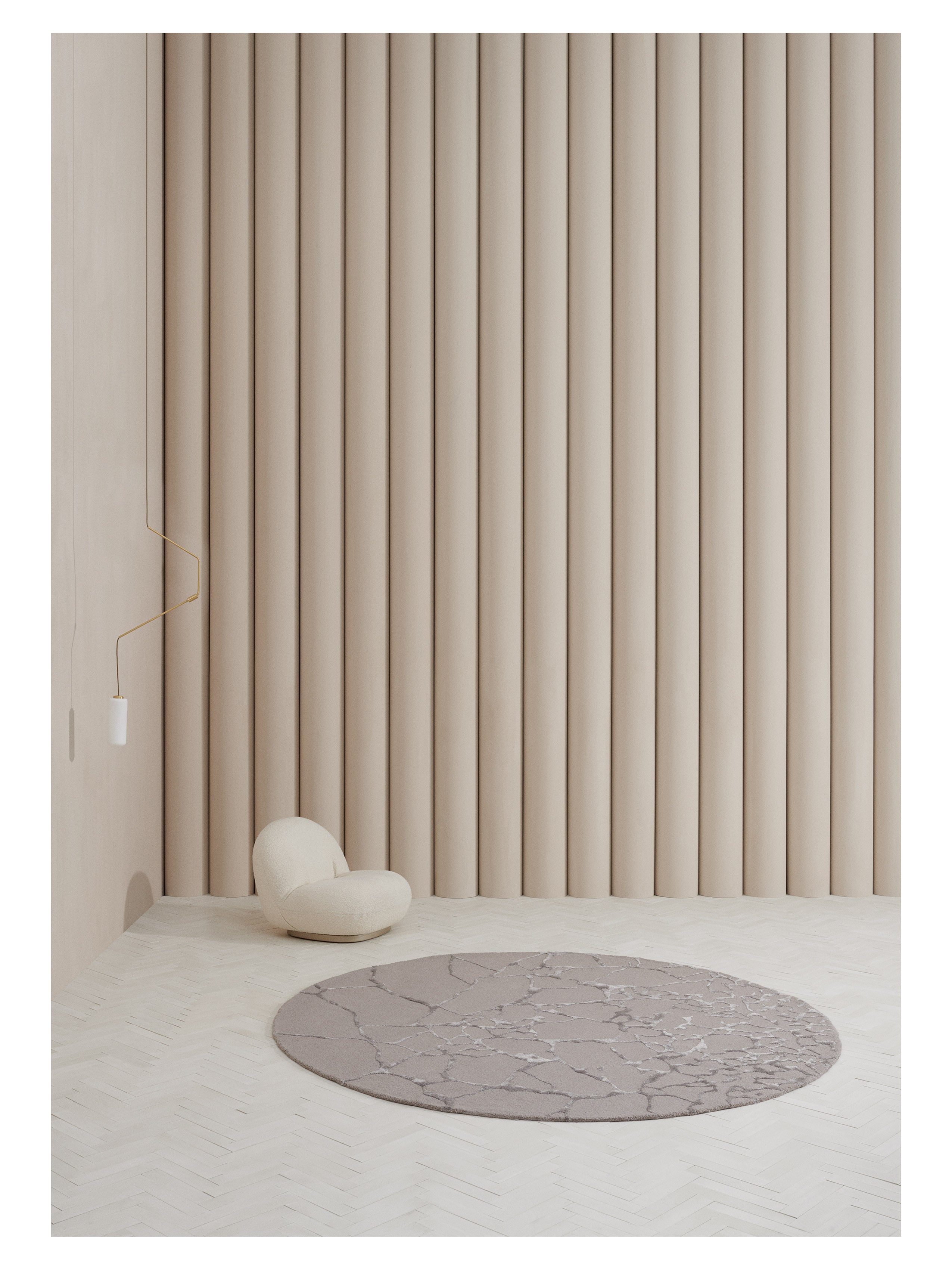 Ronde tapijt MARMO - STONE grijs