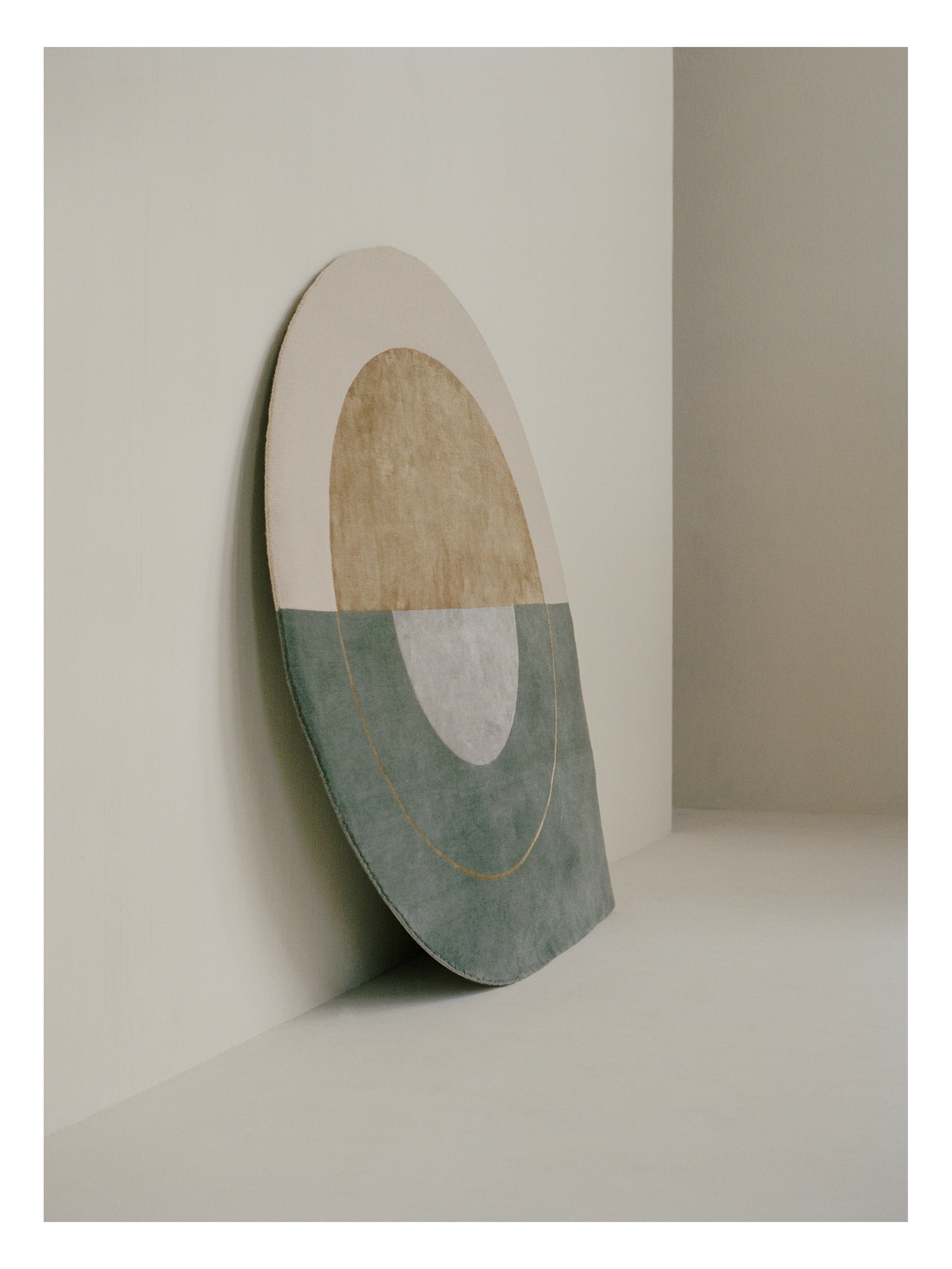 Runder Teppich RISING GEMINI - COMBI grau mit beige