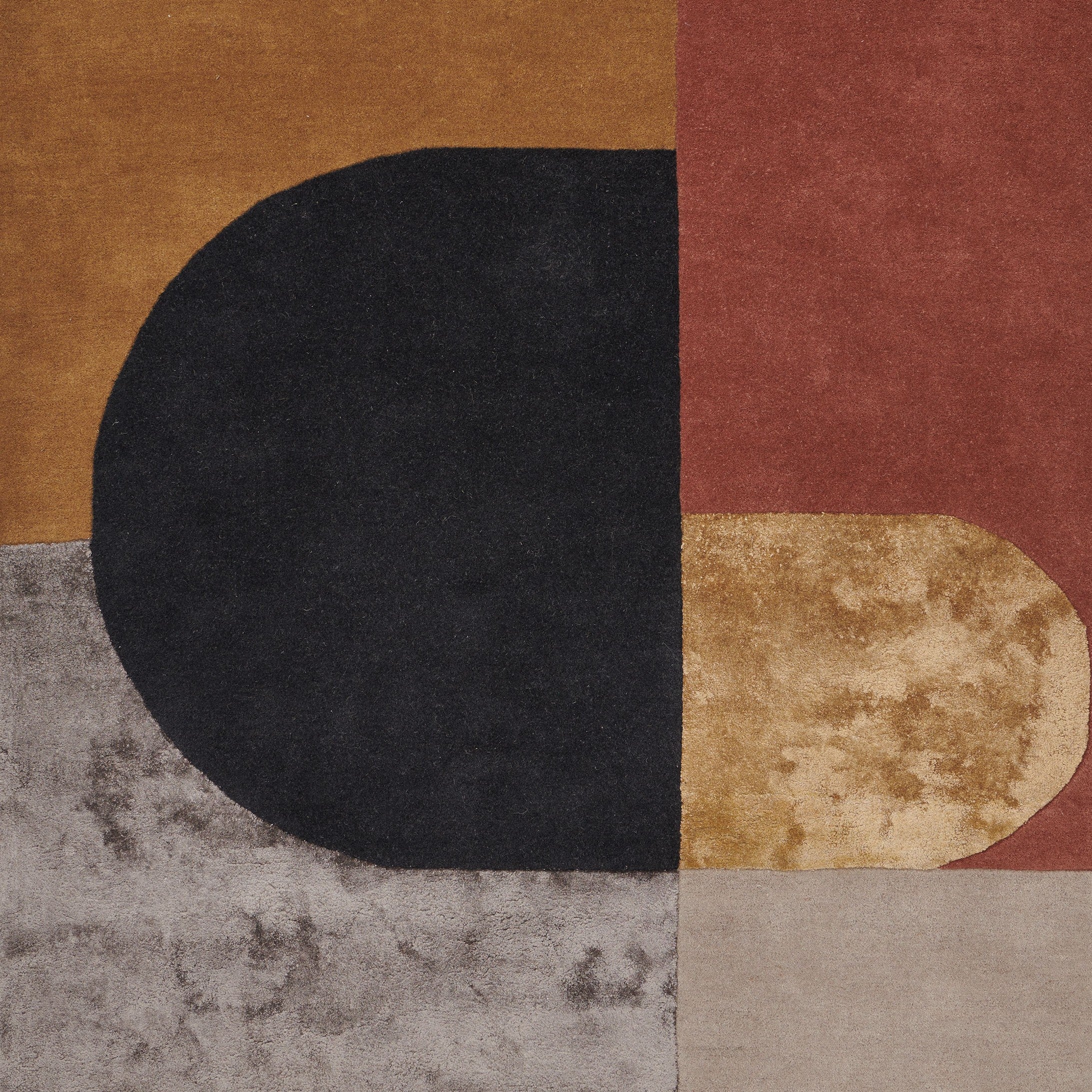 VILJA Rug - MUSTARD beige with orange