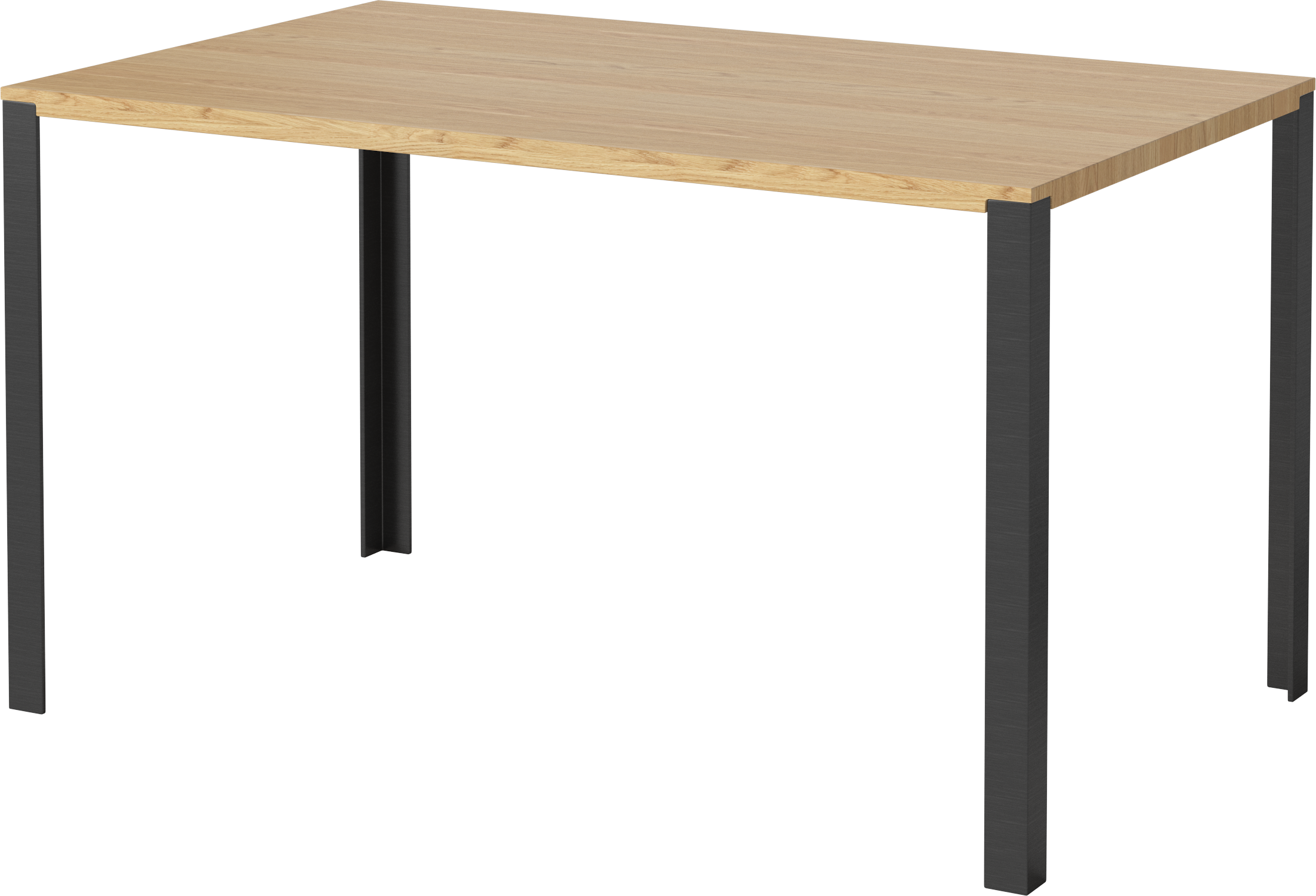 Eettafel LINK van eikenhout met zwarte basis