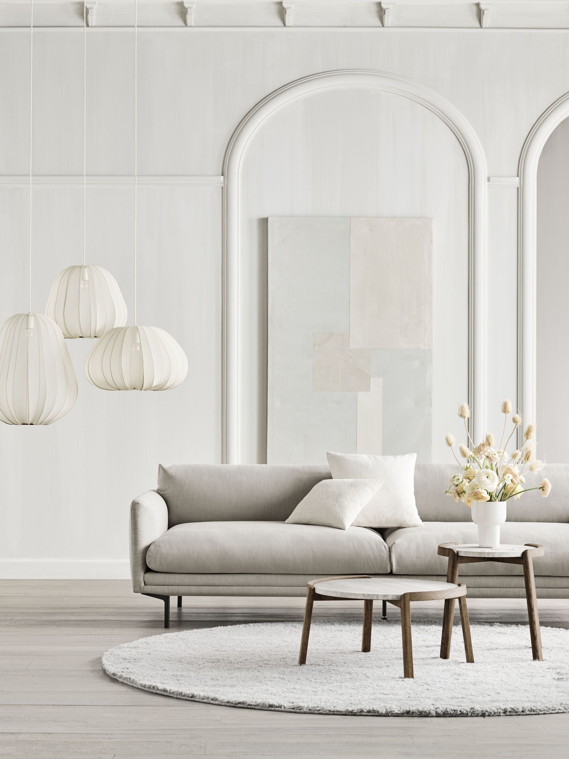 Ronde vloerkleed ALVE beige