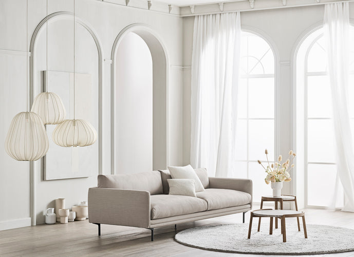 Ronde vloerkleed ALVE beige