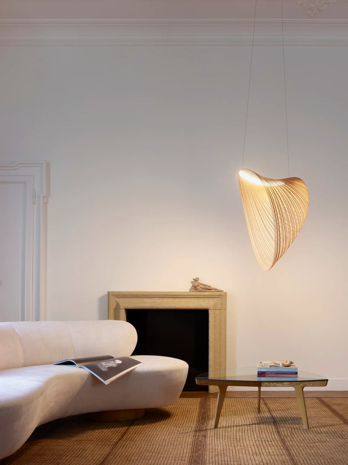 Hanglamp ILLAN met houten kap