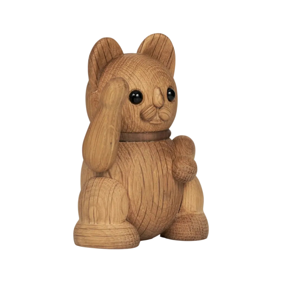 Decoratieve figuur LUCKY CAT eikenhout