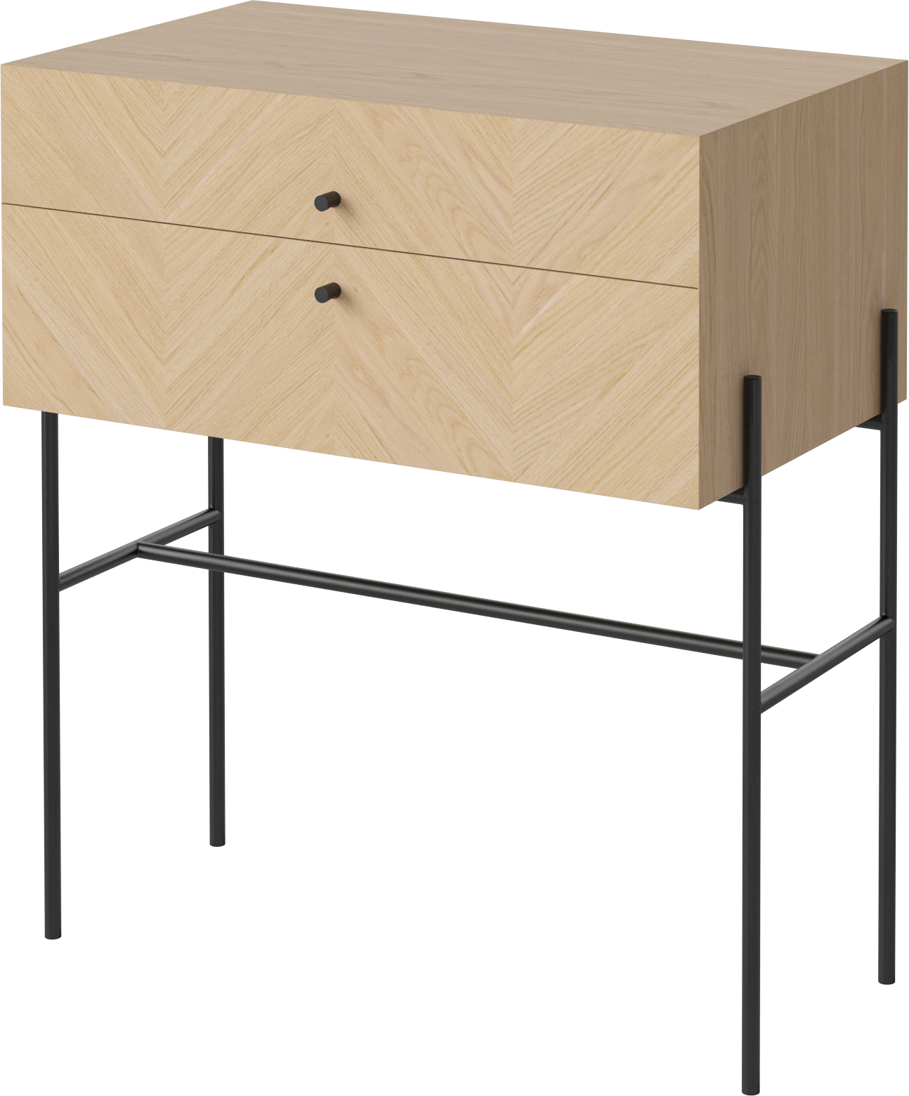 Luxusschrank gebleichtes Eichenholz mit einer schwarzen Basis