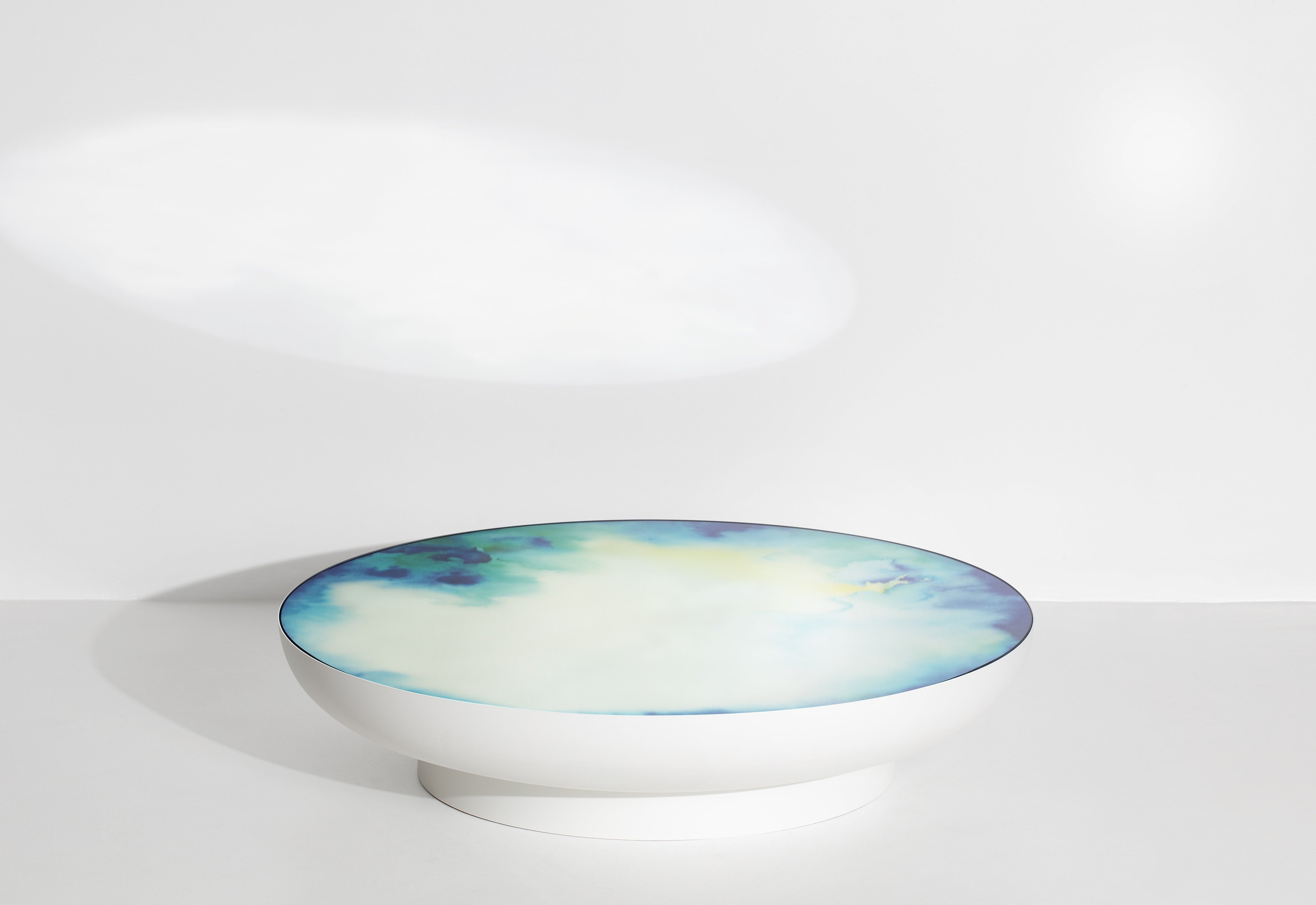 Witte koffietafel FRANCIS met een spiegelblad