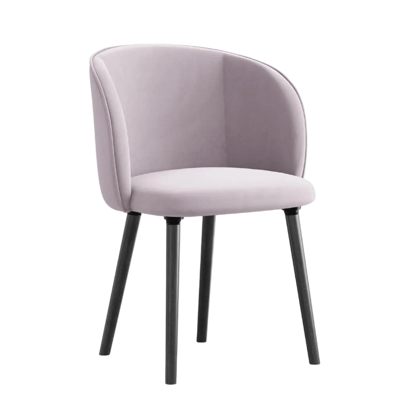 Velvet Chair MAIA in Lavender with Black Oak Base