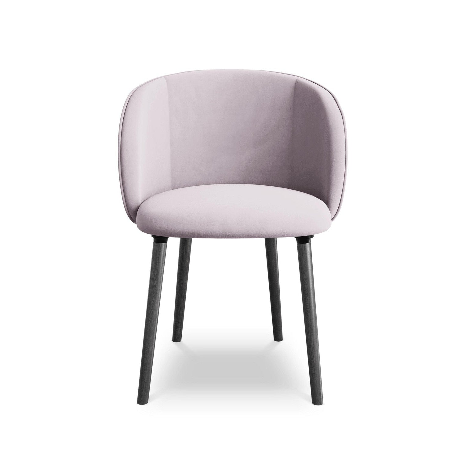 Velvet Chair MAIA in Lavender with Black Oak Base