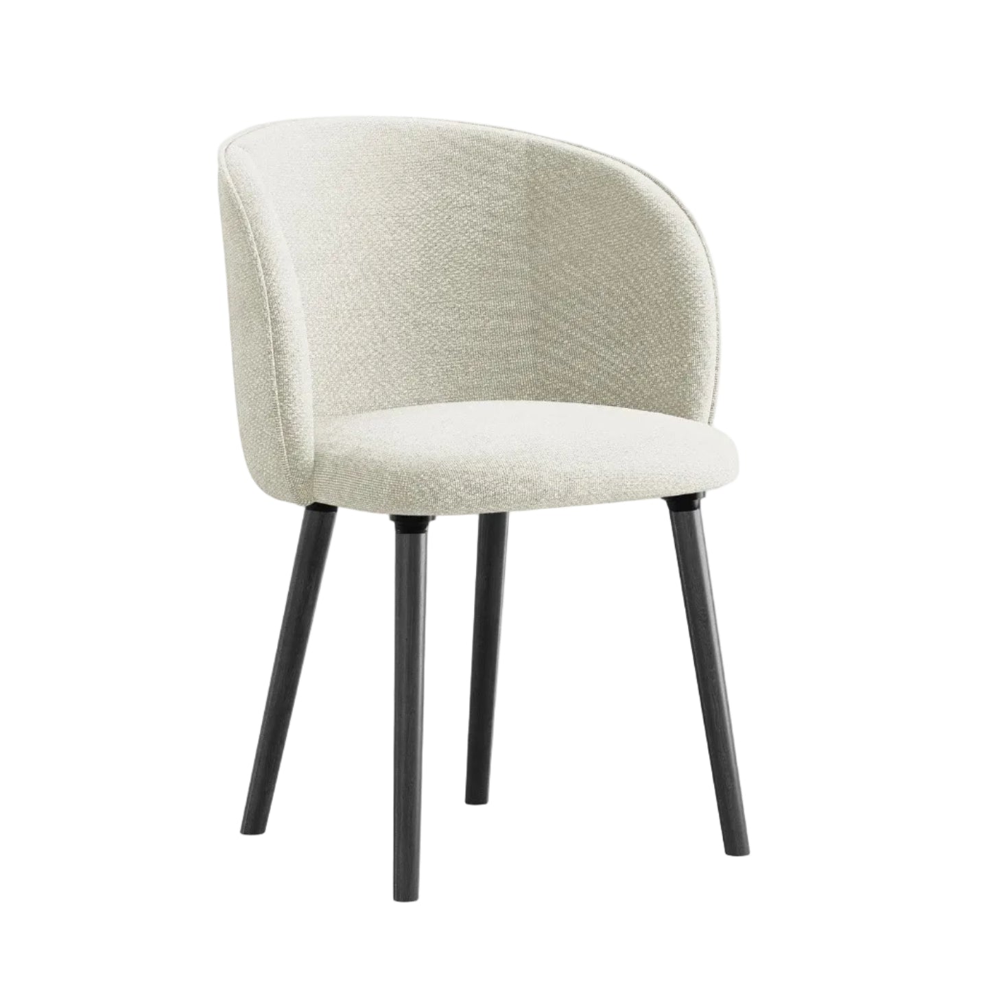 MAIA chair in sandy boucle with a black oak base