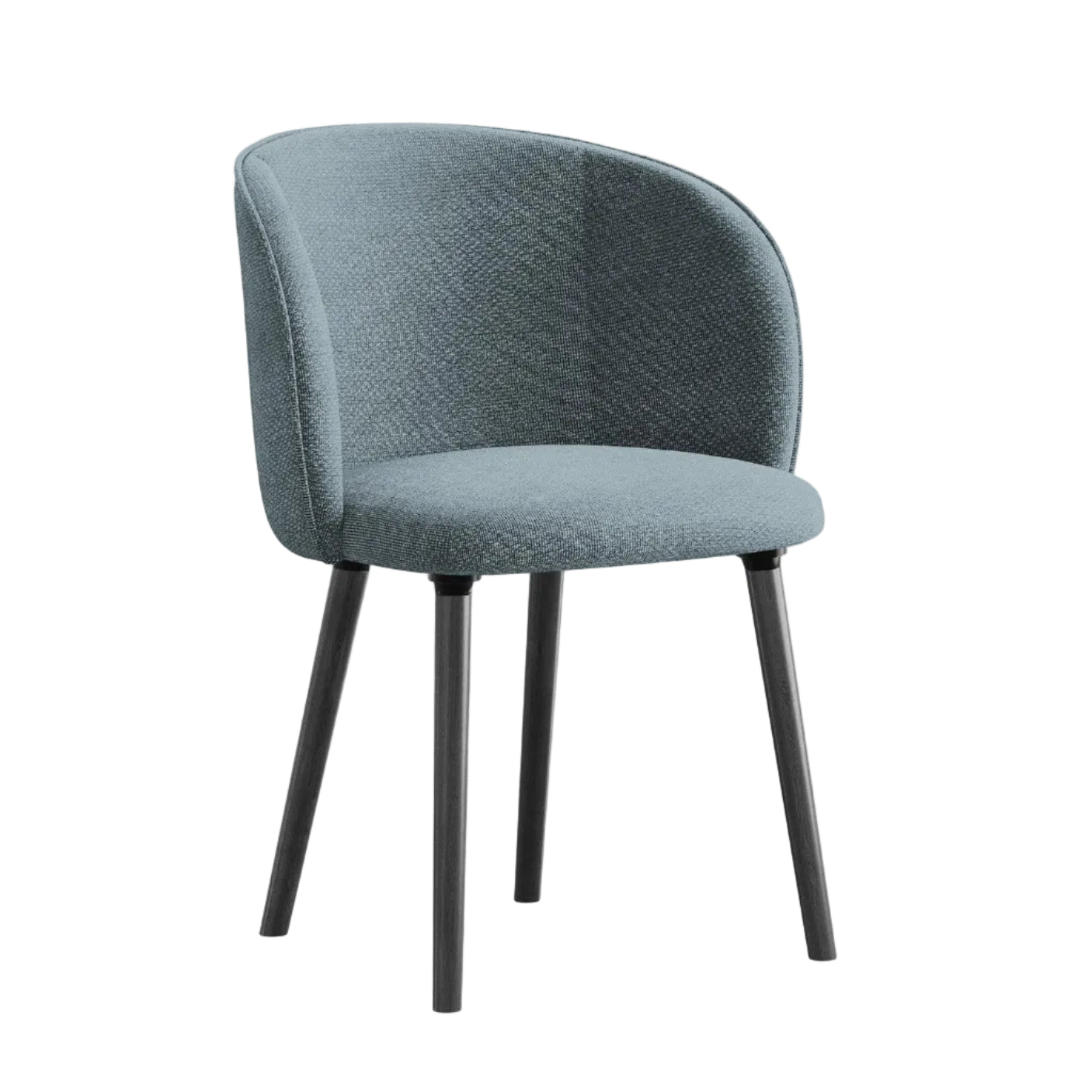 MAIA Chair in Denim Blue Boucle with Black Oak Base
