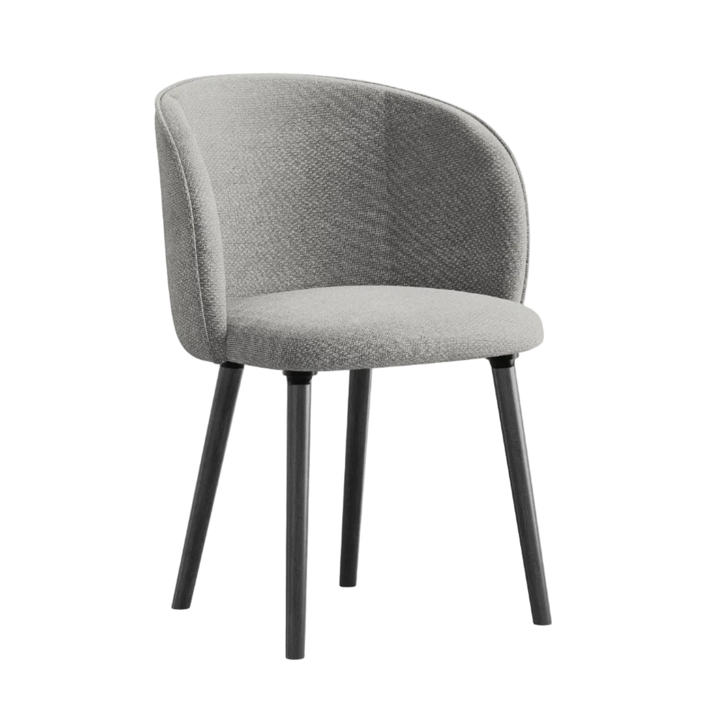 MAIA Chair in Light Gray Boucle with Black Oak Base