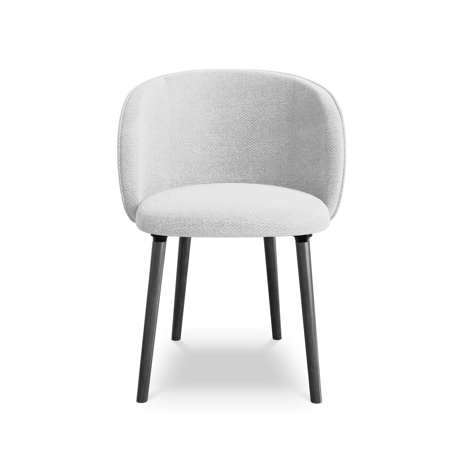 Stoel MAIA zilveren boucle met zwarte eiken basis