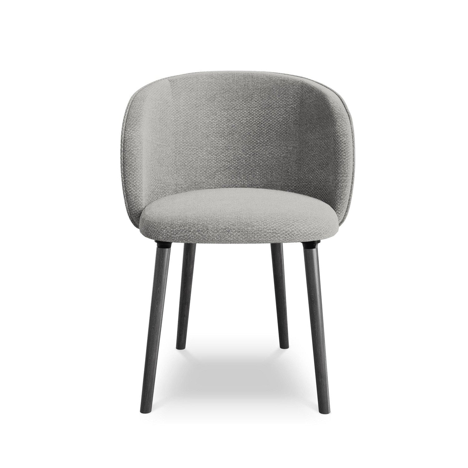 MAIA Chair in Light Gray Boucle with Black Oak Base