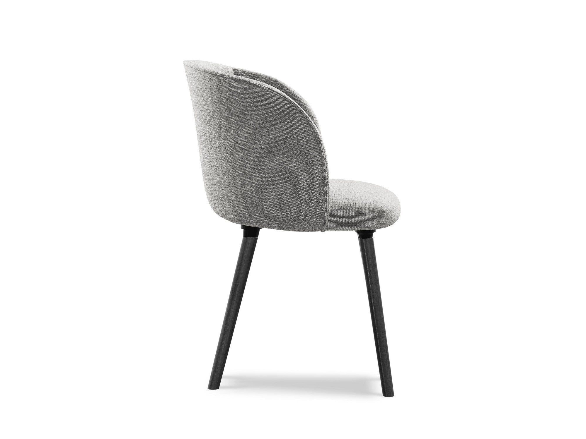 MAIA Chair in Light Gray Boucle with Black Oak Base