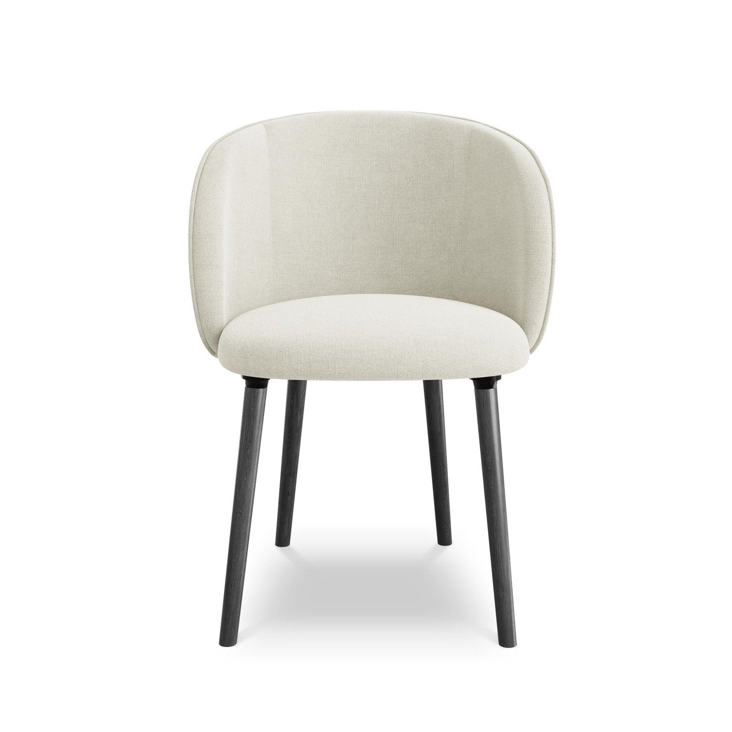 Stuhl MAIA beige mit schwarzem Eichenfuß