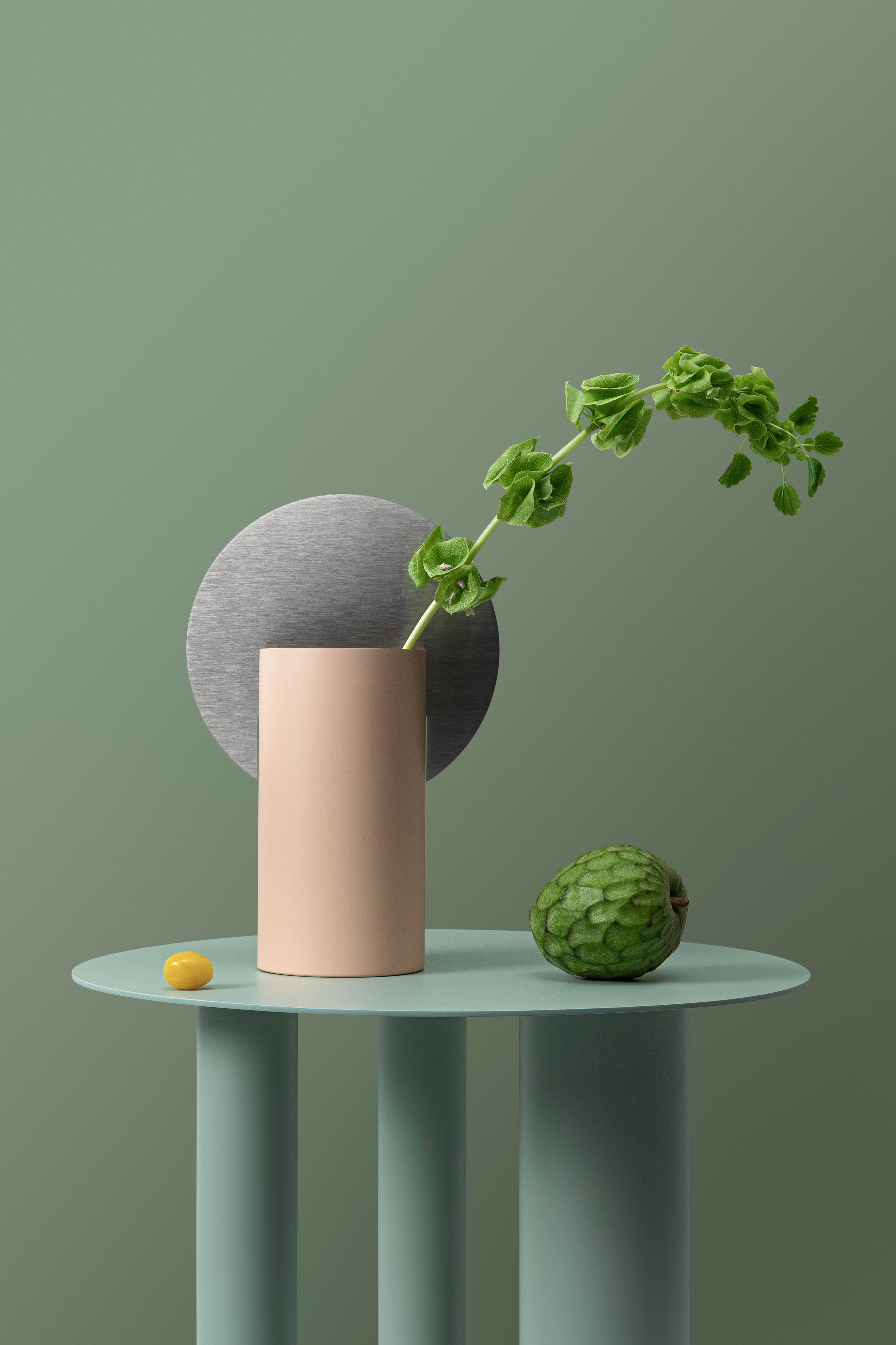 Vaas MALEVICH poederroze met staal