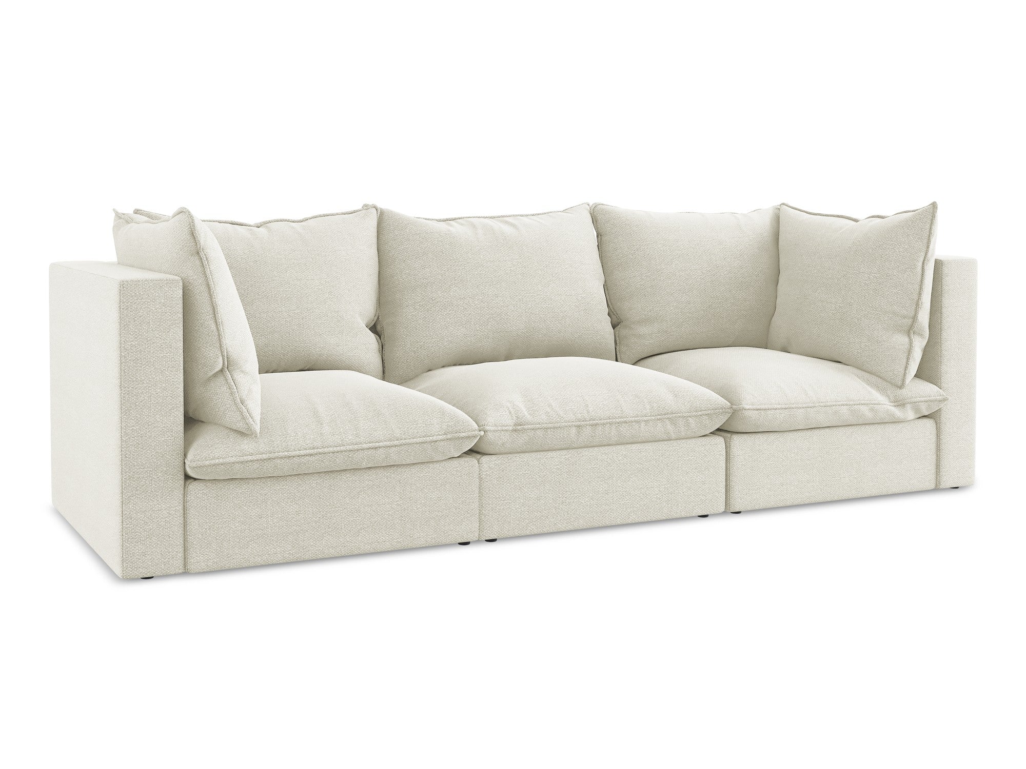 Sofa 3-sitzig MANAO sandfarbener Boucle