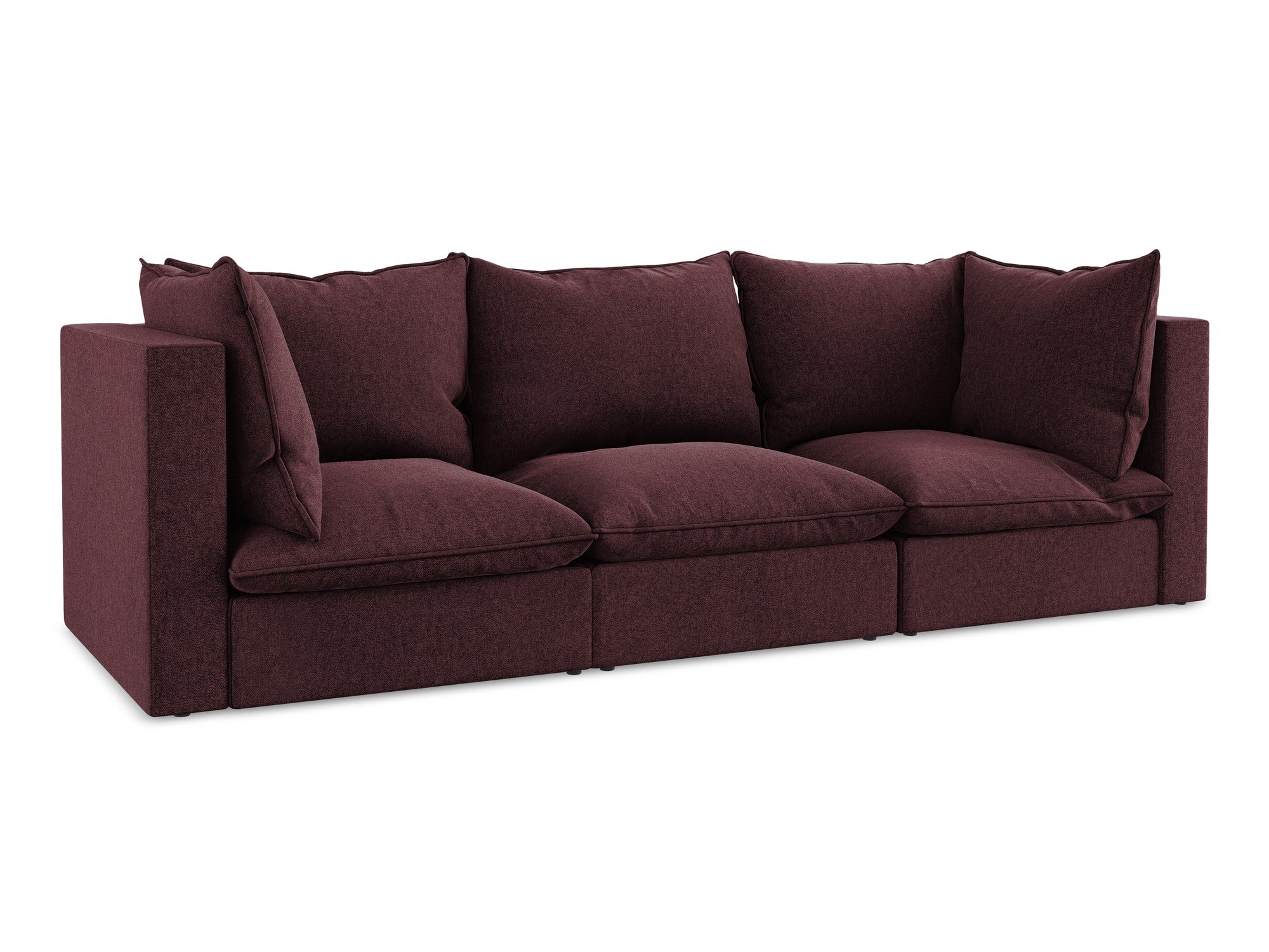 Sofa van fluweel 3-zits MANAO bordeaux