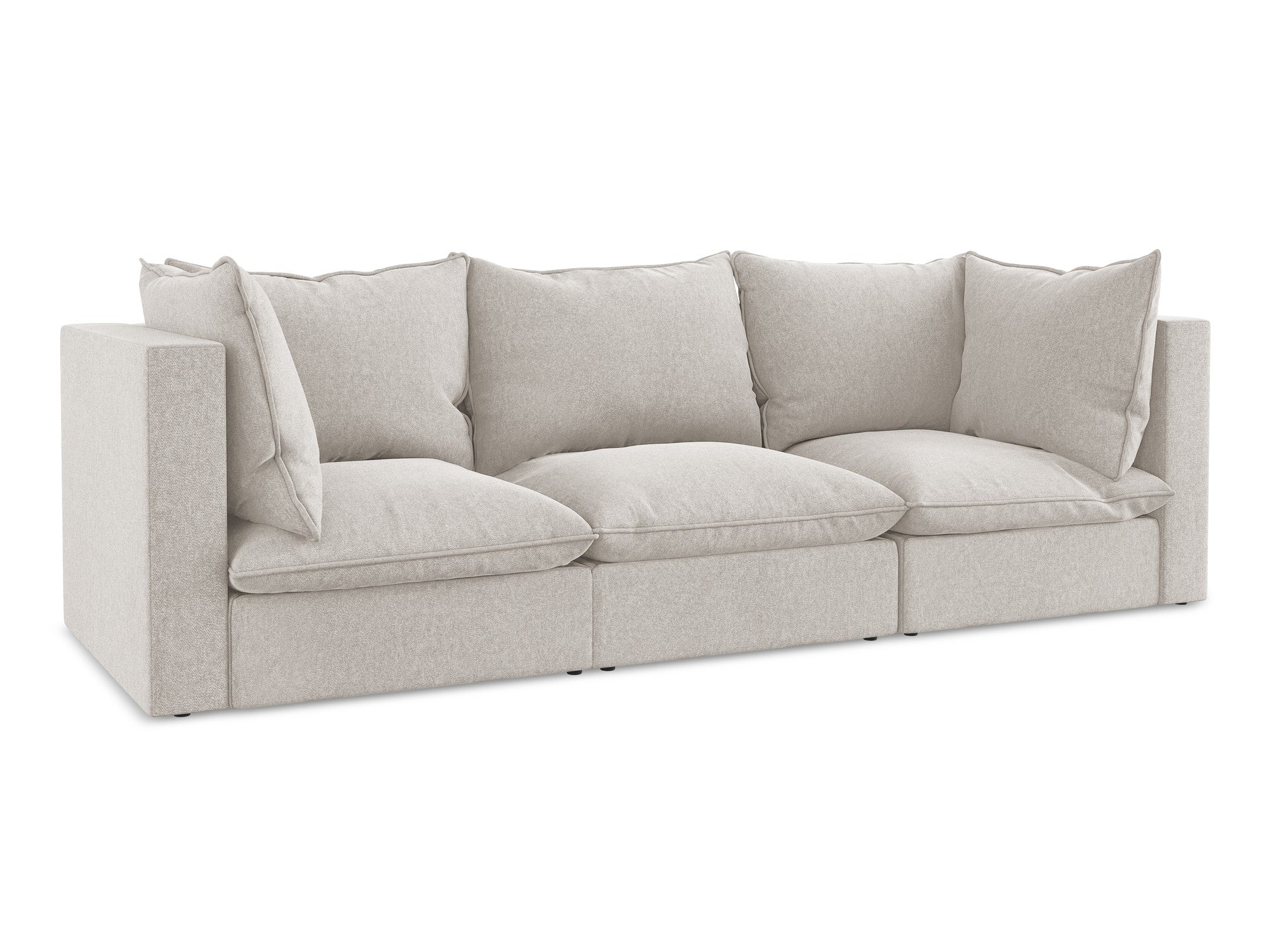 Sofa van fluweel 3-zits MANAO lichtbeige