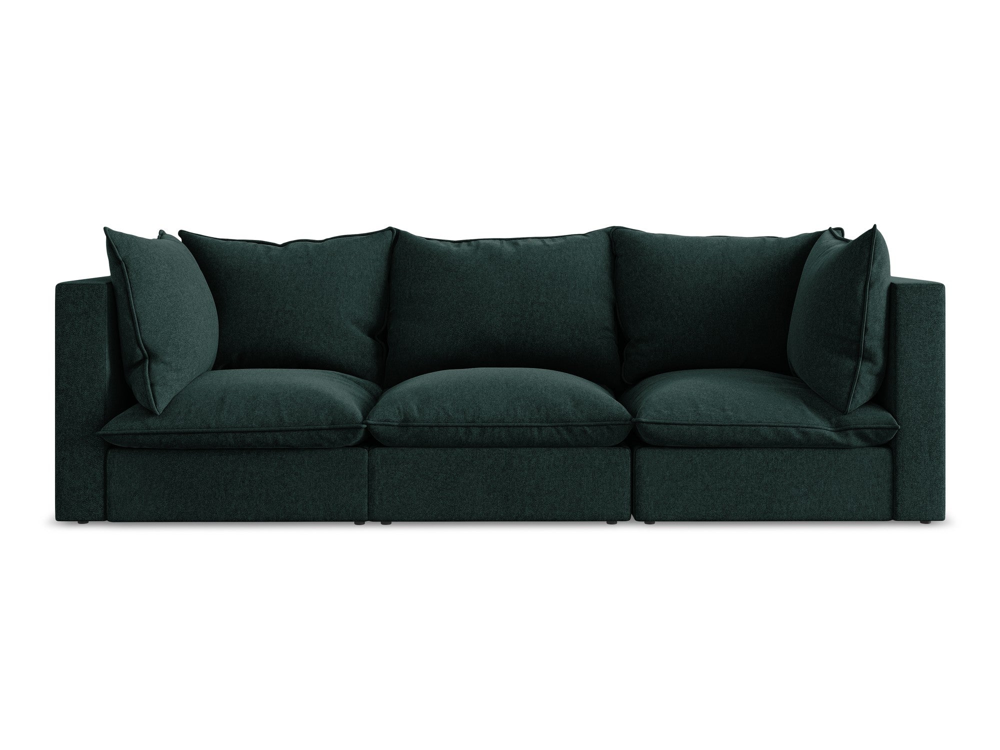 Sofa van fluweel voor 3 personen MANAO grijs-groen