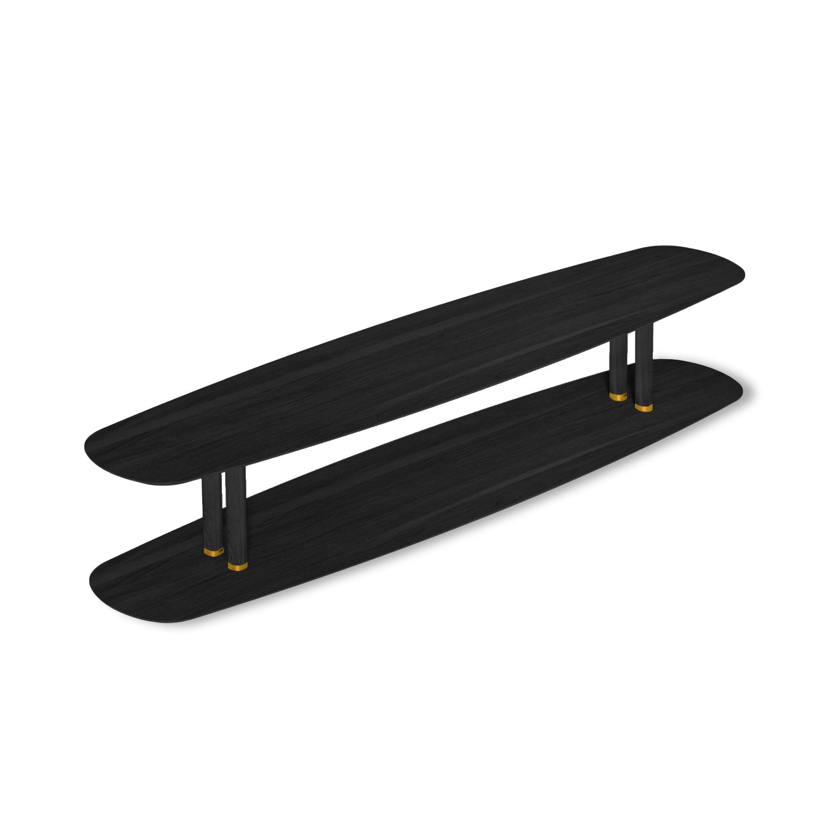 Oval coffee table AXIS black ash veneer