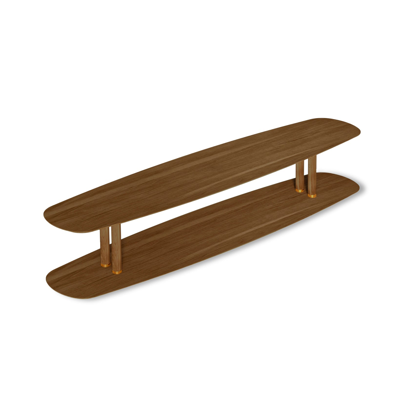 Ovale salontafel AXIS in notenhoutfineer