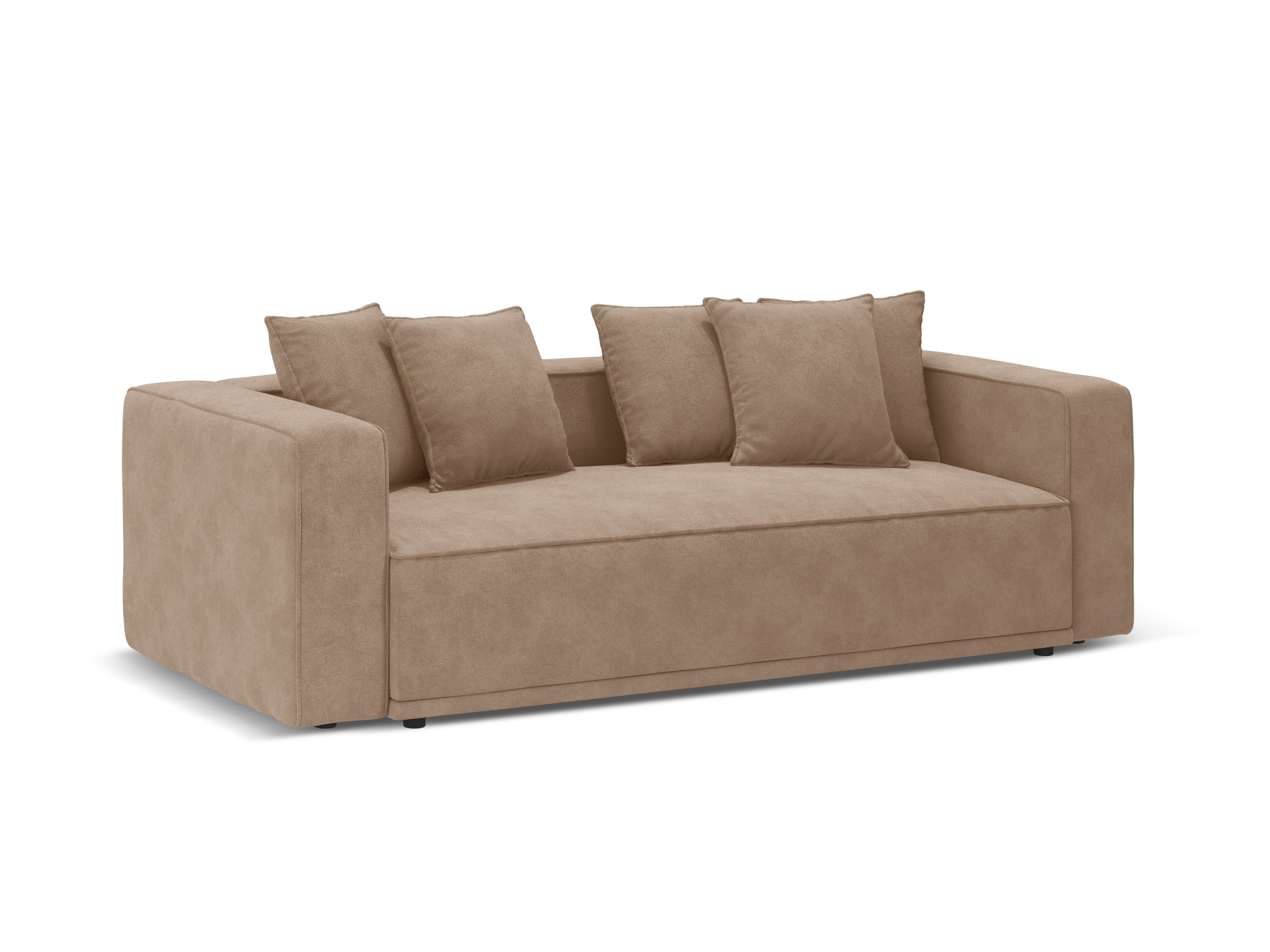 Sofa van fluweel met slaapfunctie RIBES donkerbeige
