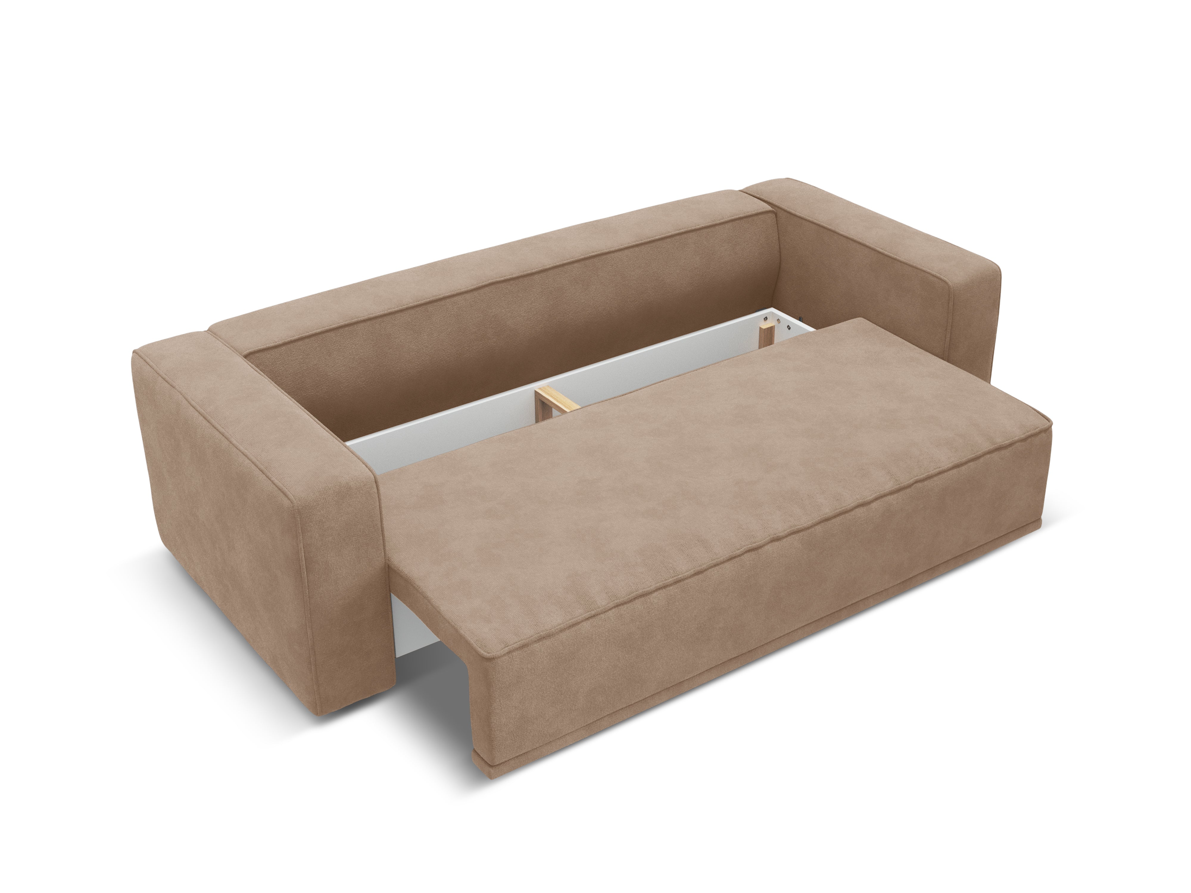 Sofa van fluweel met slaapfunctie RIBES donkerbeige