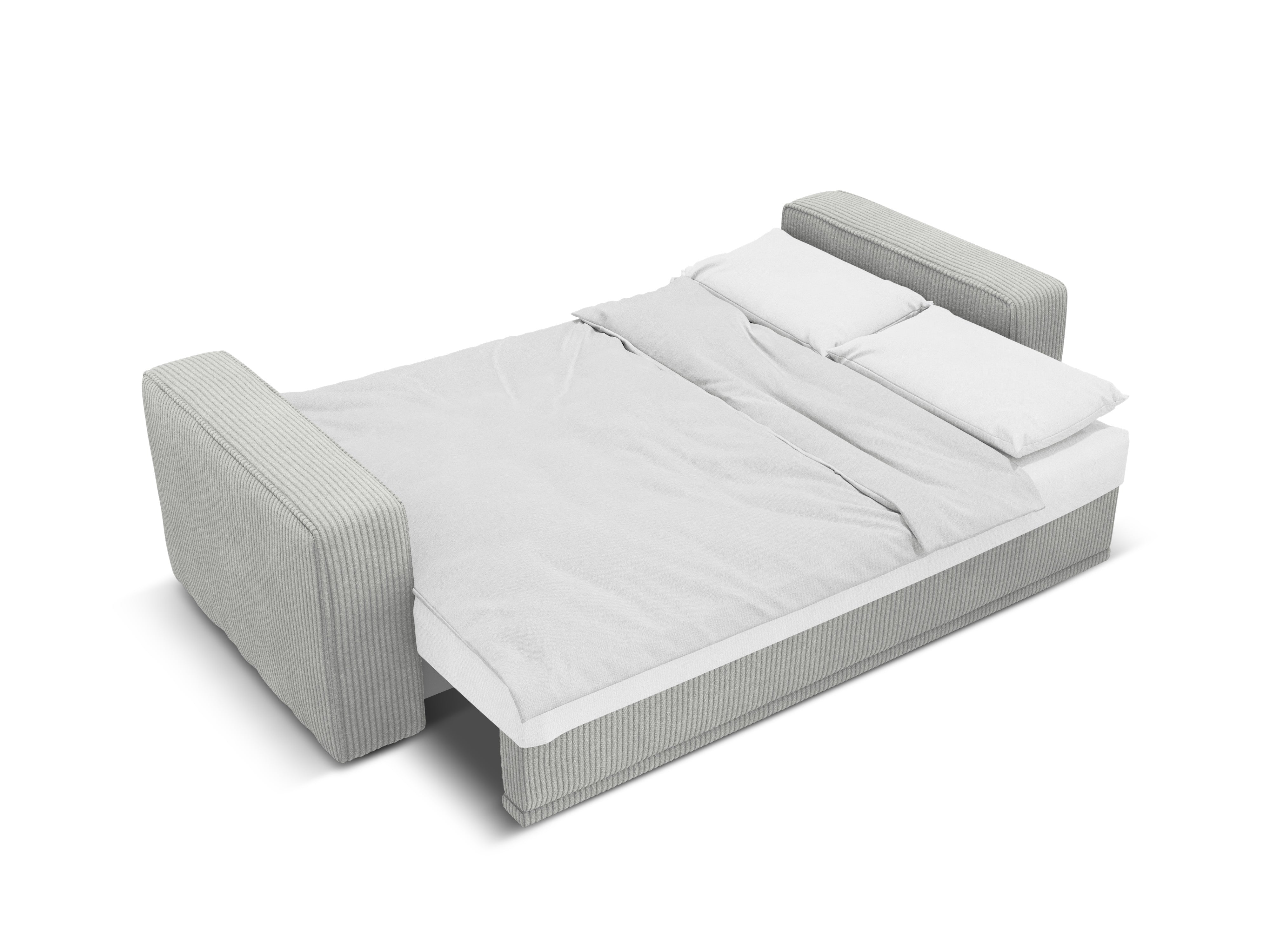 Sofa met slaapfunctie RIBES grijs ribfluweel