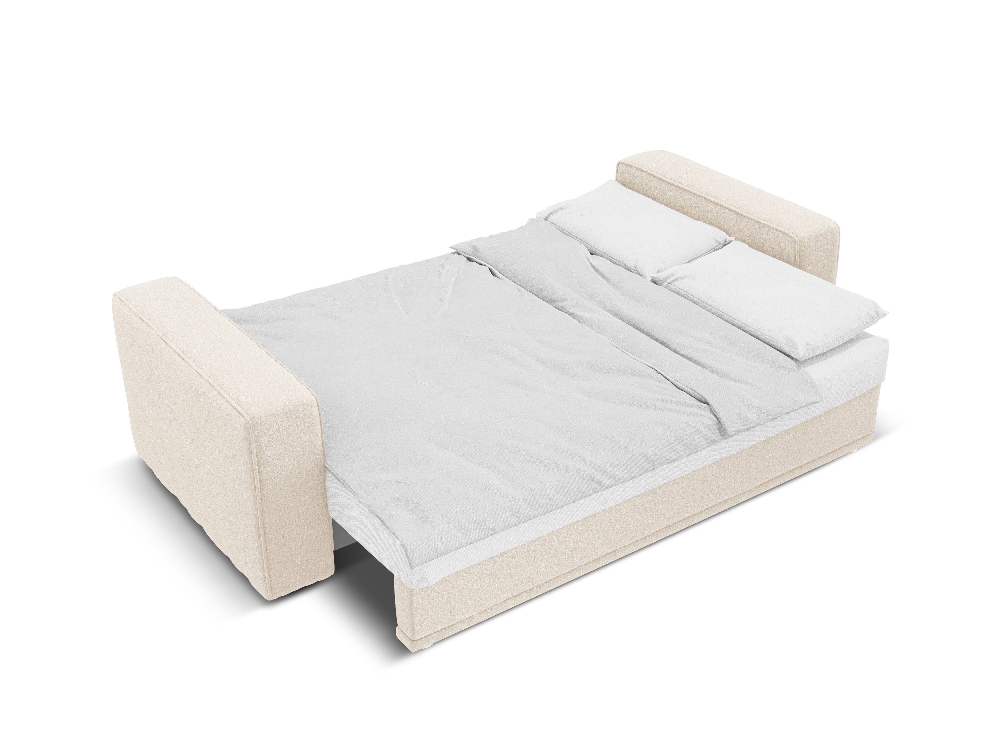 Sofa mit Schlaffunktion RIBES hellbeige Chenille