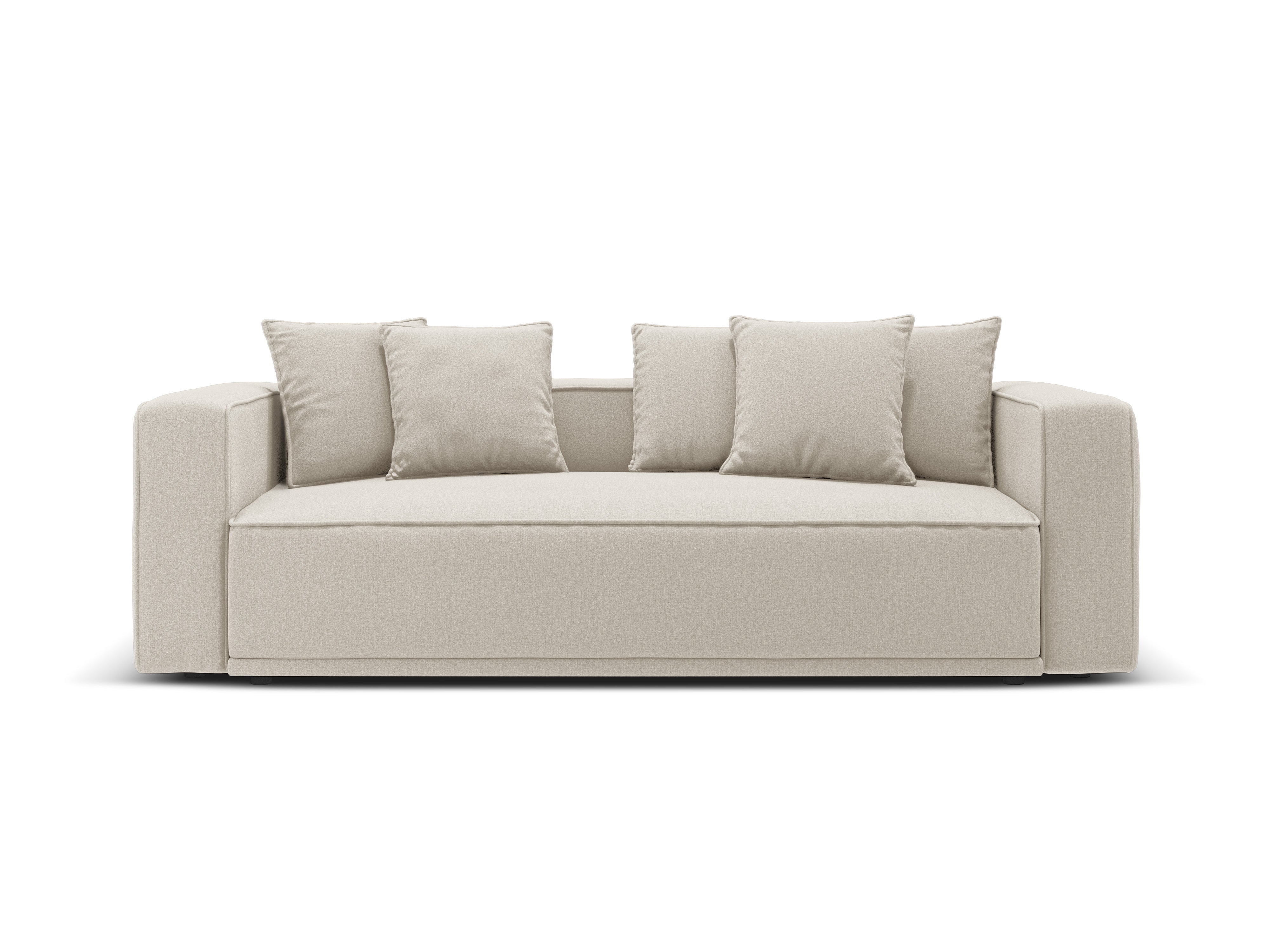 RIBES Beige Chenille Sofa with Sleeping Function
