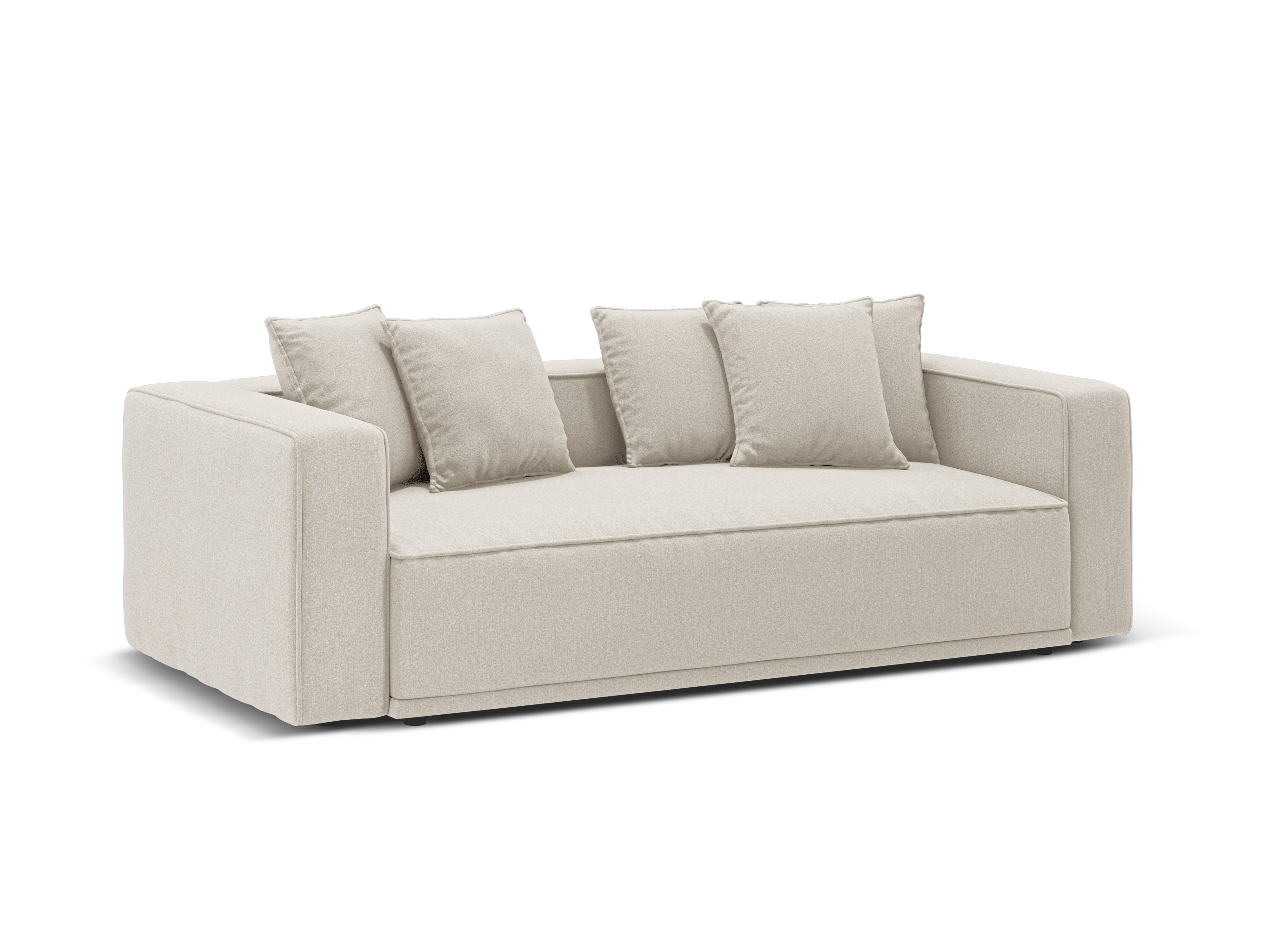 RIBES Beige Chenille Sofa with Sleeping Function