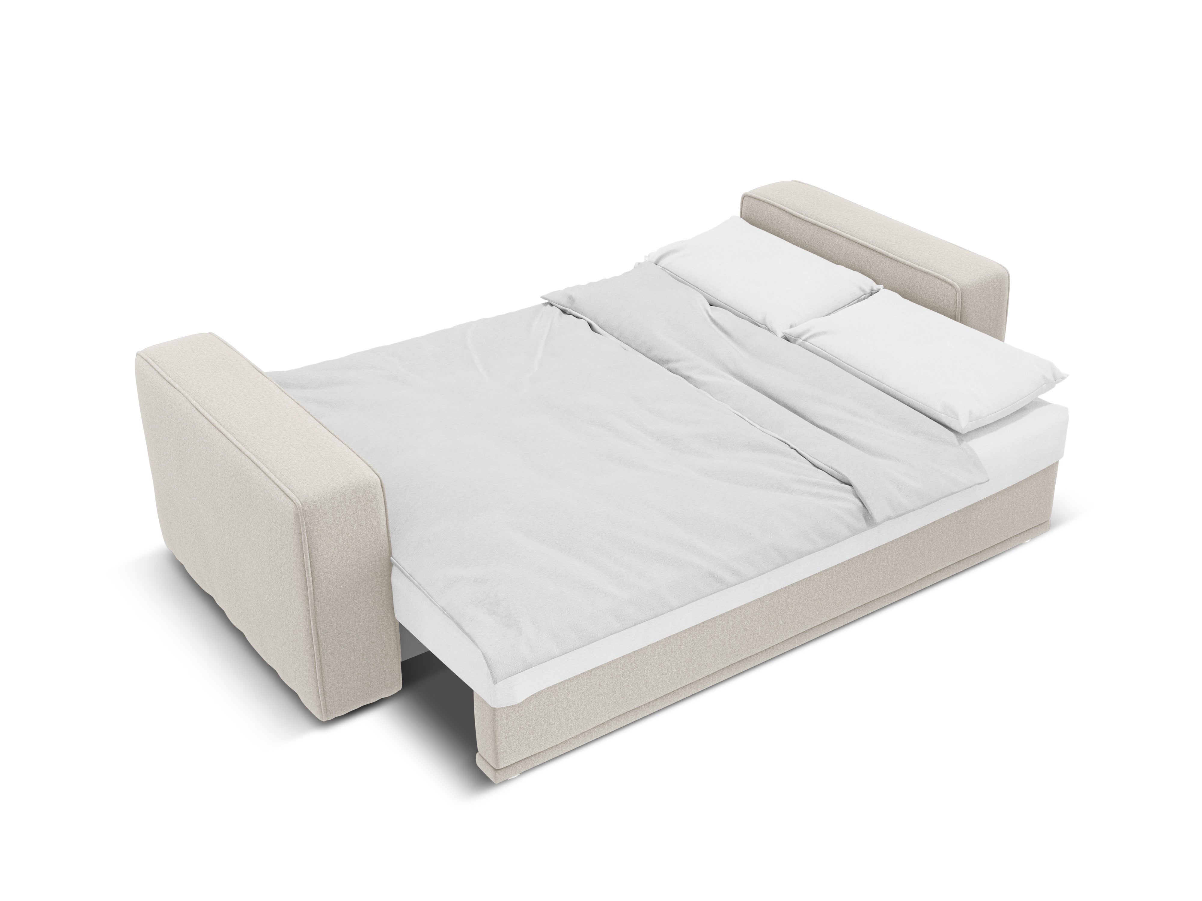 RIBES Beige Chenille Sofa with Sleeping Function