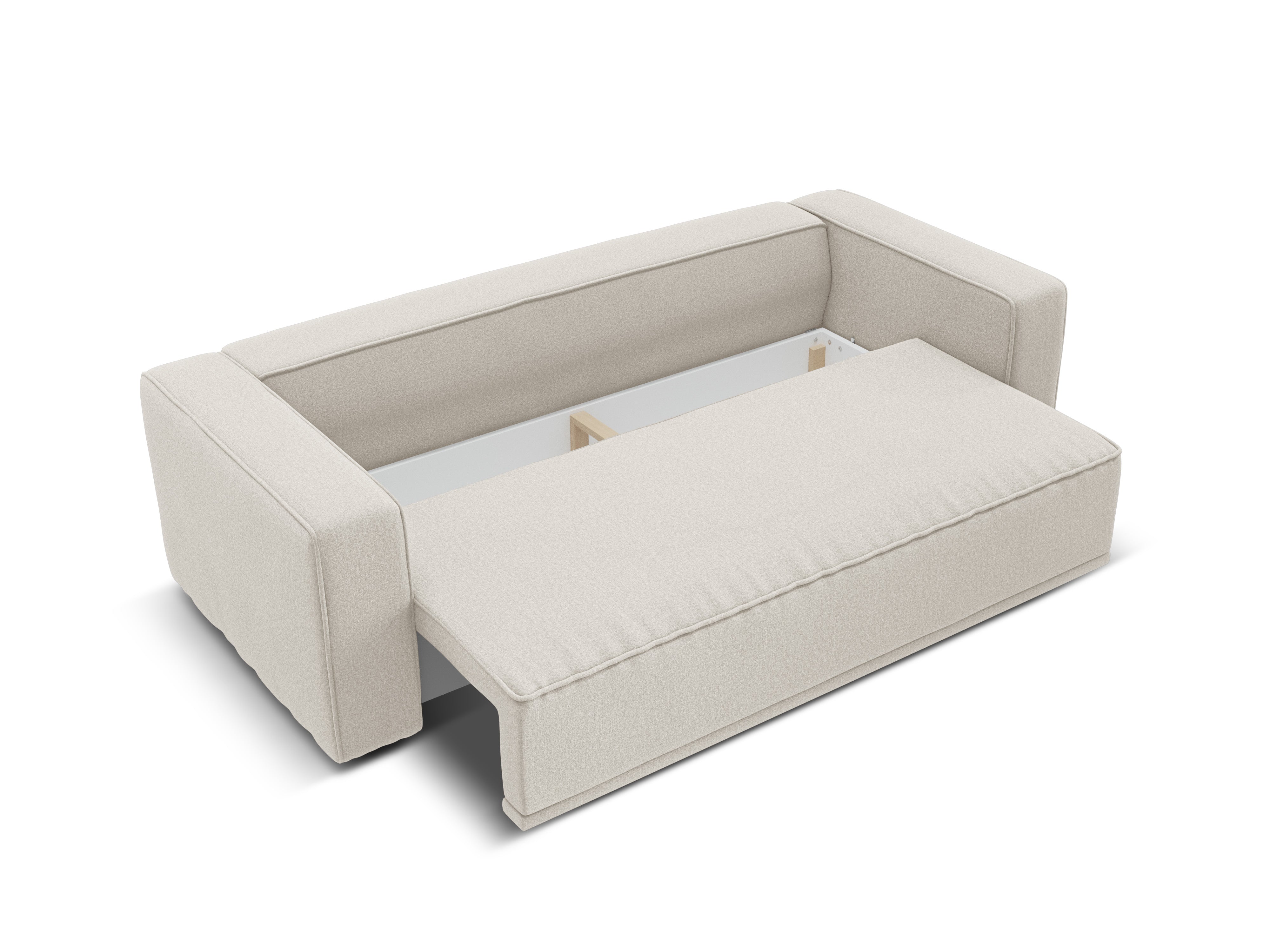 RIBES Beige Chenille Sofa with Sleeping Function