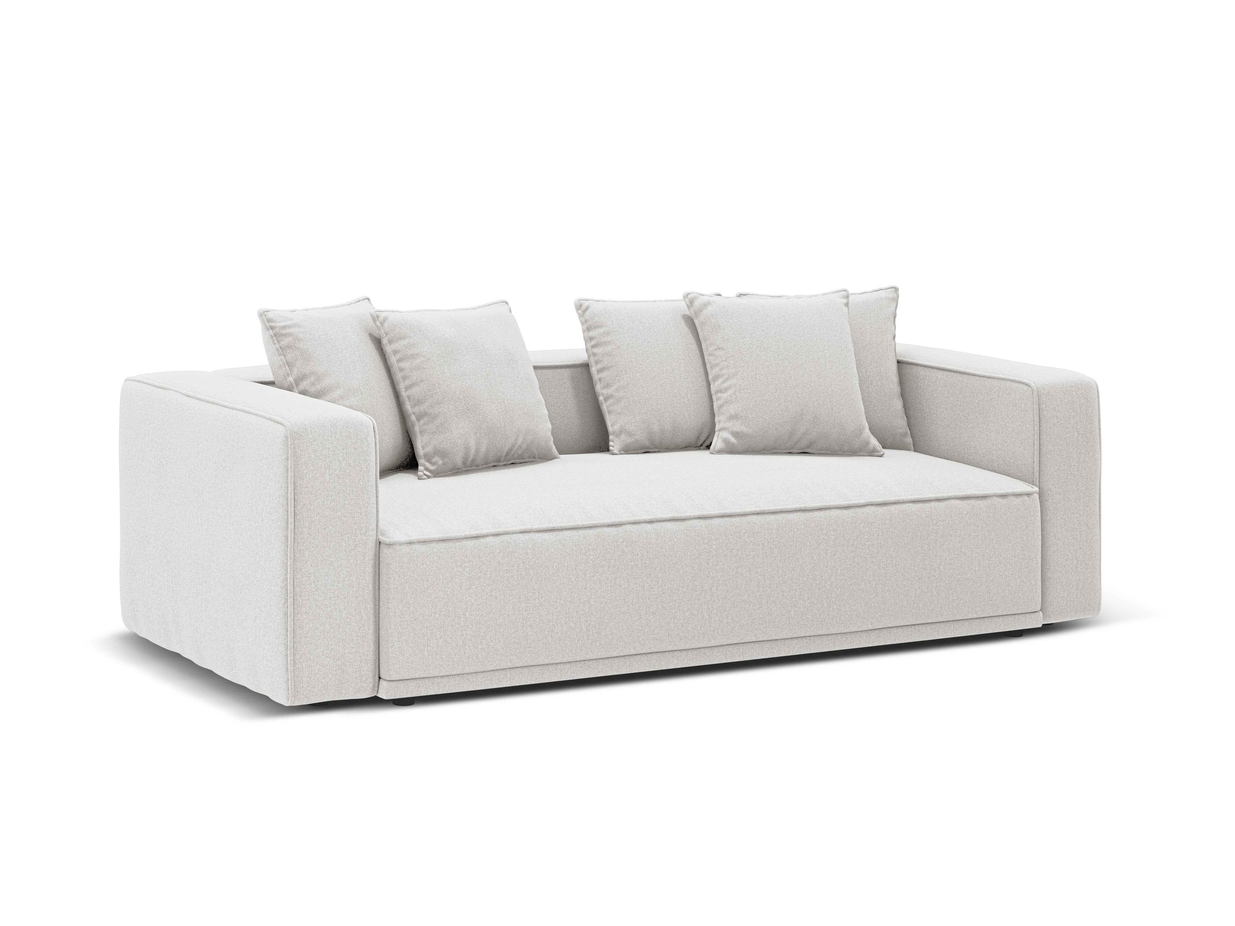 Sofa mit Schlaffunktion RIBES silberner Chenille