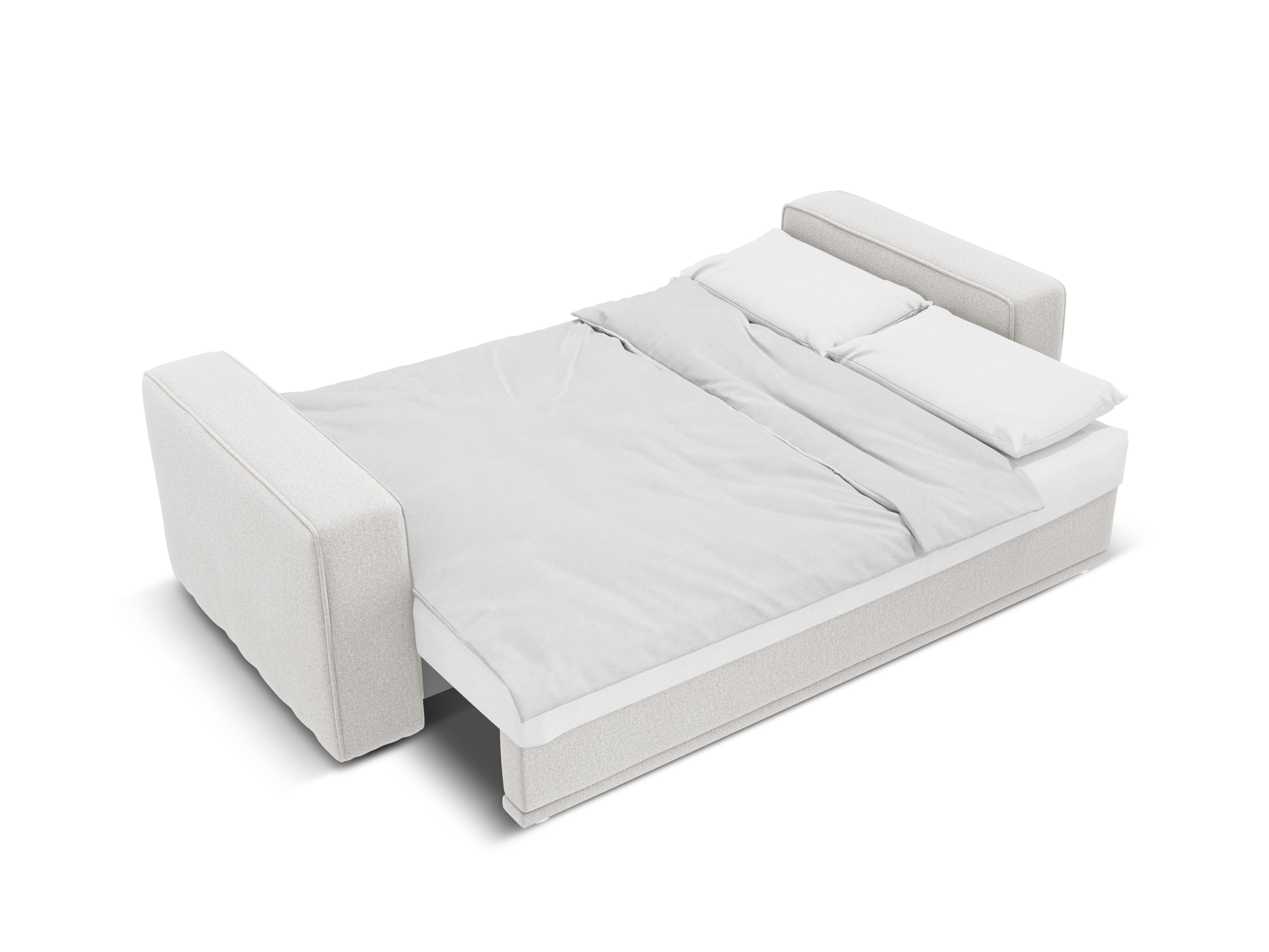 Sofa mit Schlaffunktion RIBES silberner Chenille