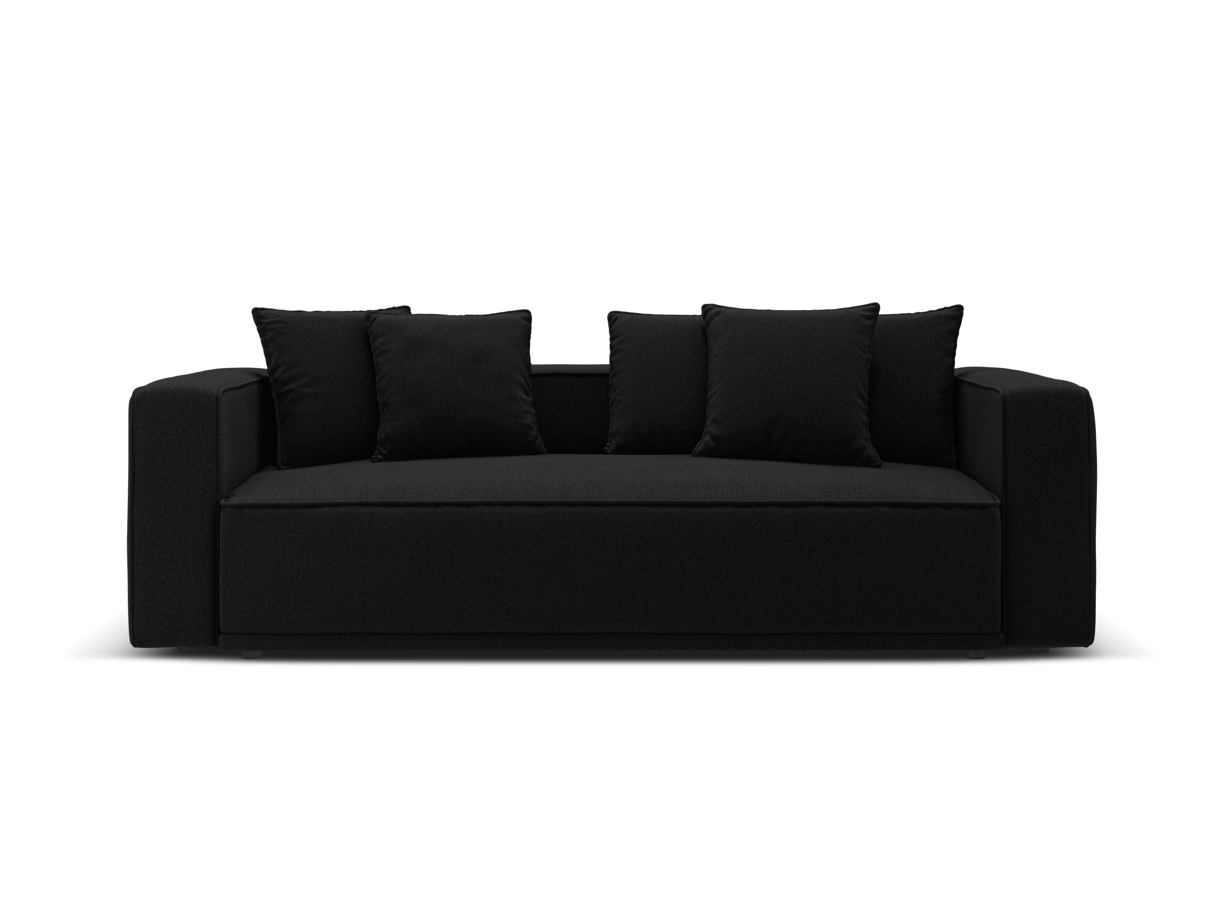 Sofa met slaapfunctie RIBES zwart chenille