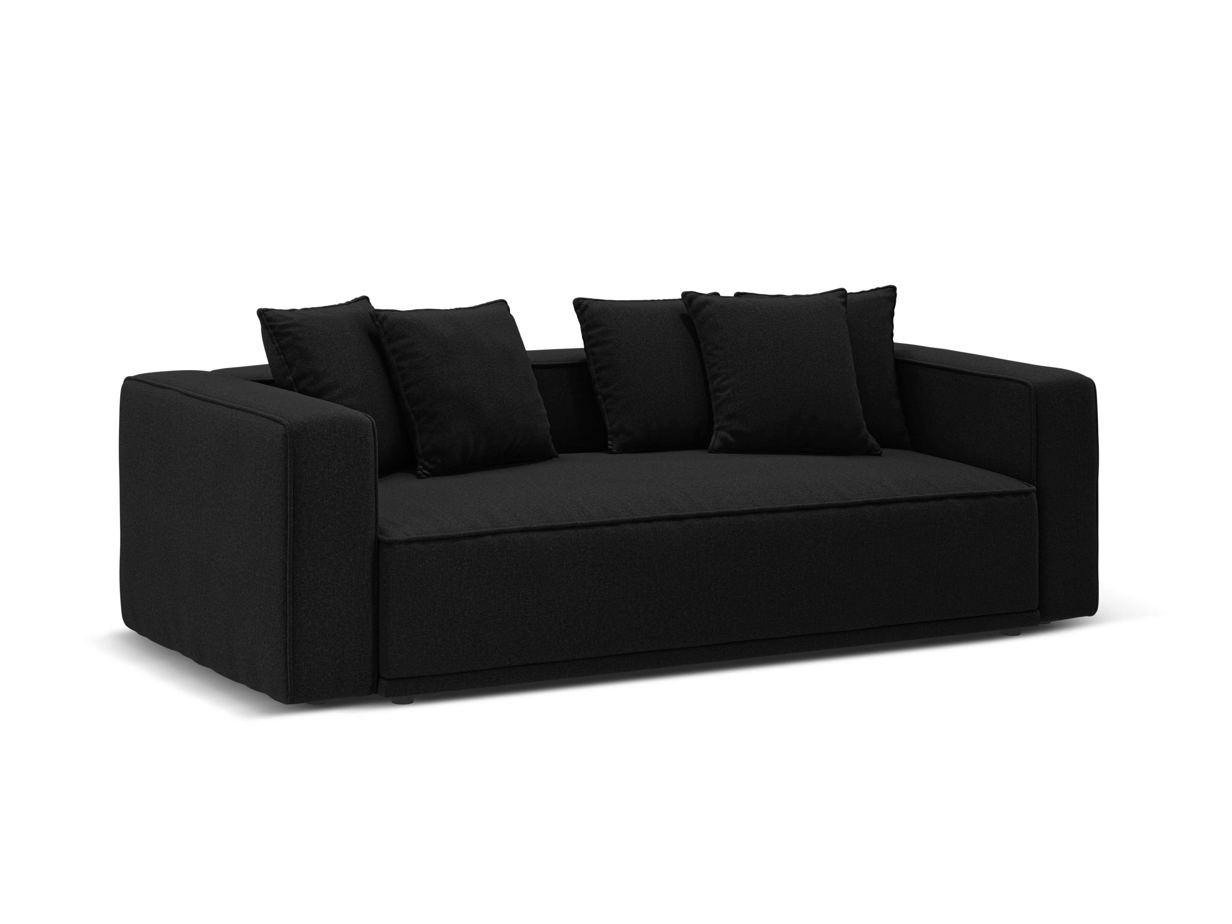 Sofa met slaapfunctie RIBES zwart chenille