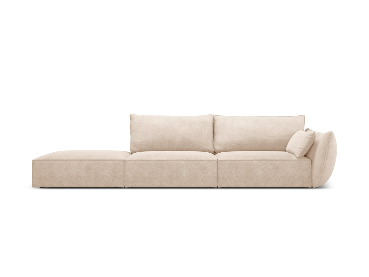 Sofa in chenille stof links open VANDA beige