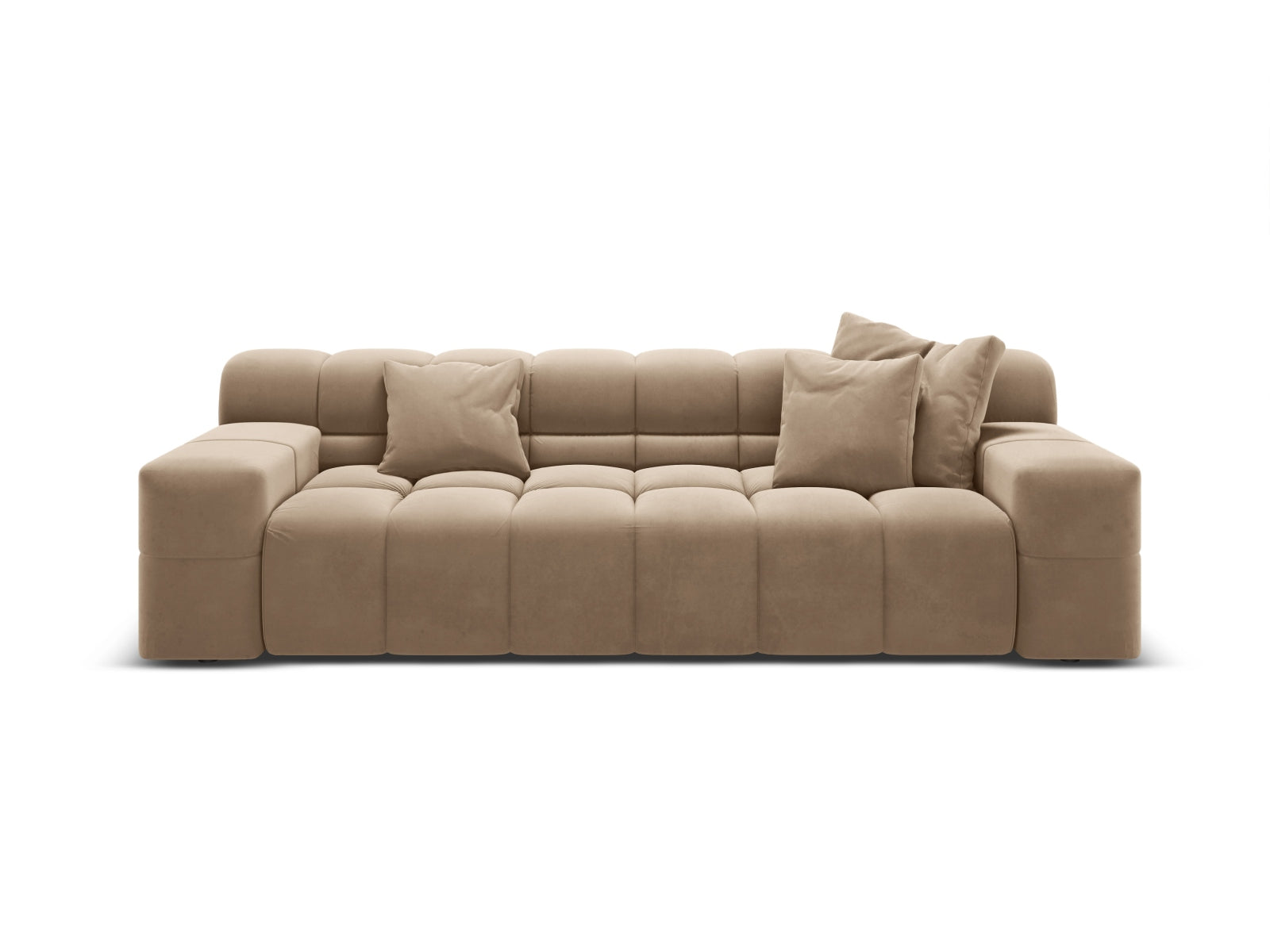 Sofa van fluweel 3-zits AGAVE beige