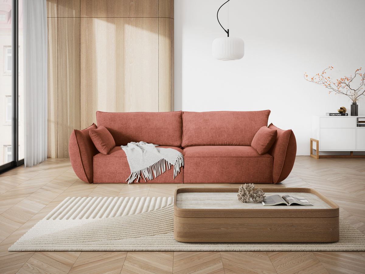 Sofa in chenille stof 3-zits VANDA terracotta