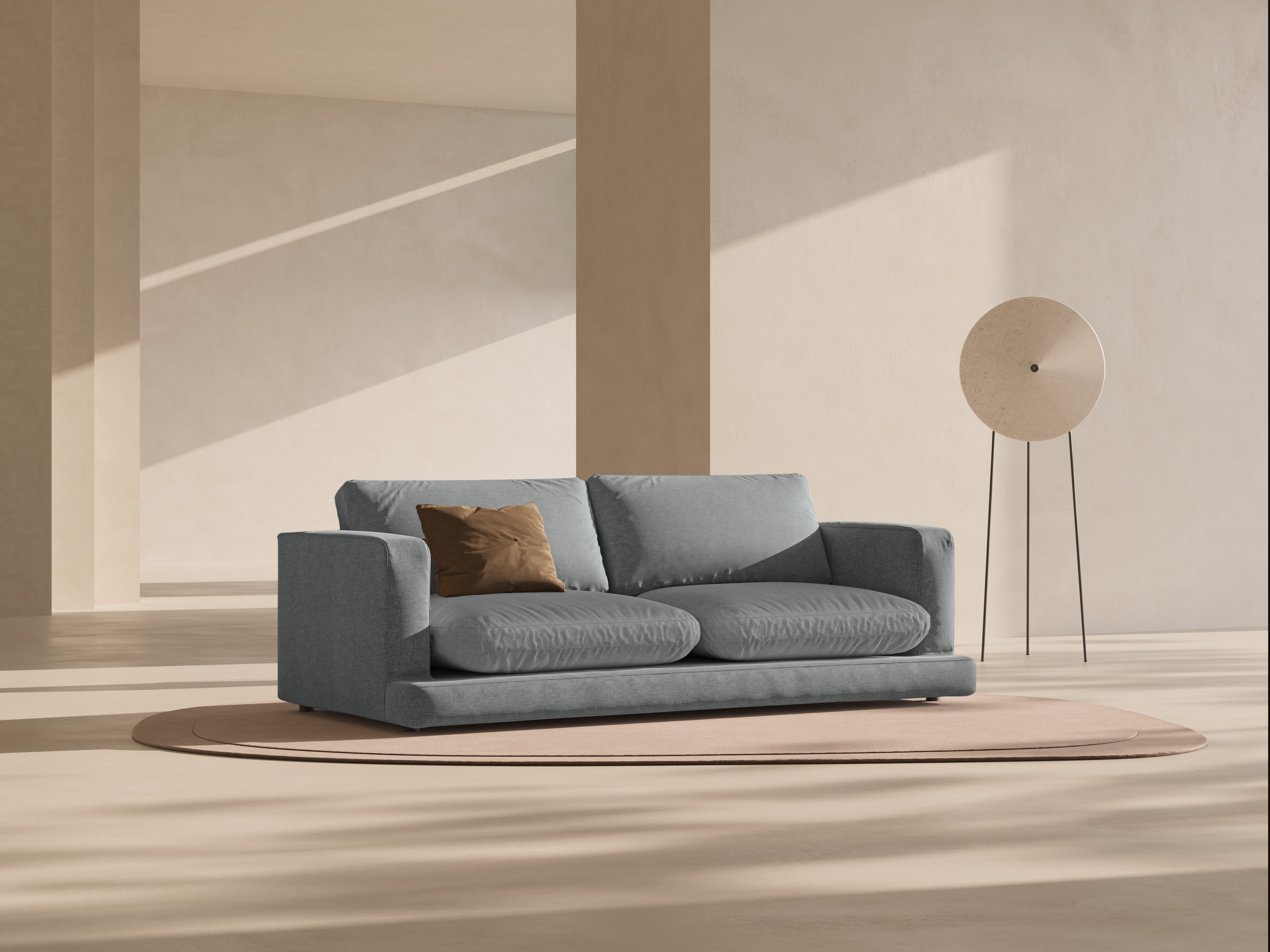 Sofa 3-Sitzer DAPHNE dunkelgrau Chenille