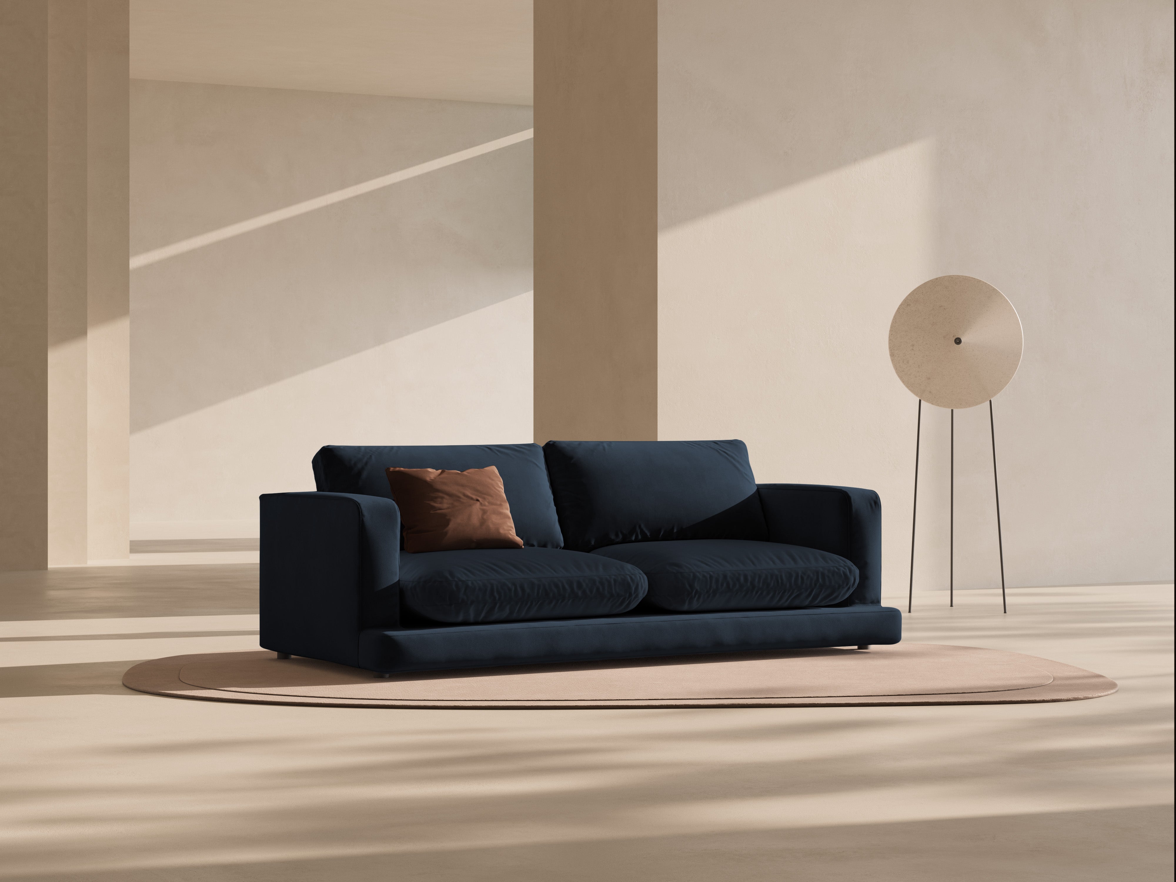 Sofa van fluweel voor 3 personen DAPHNE marineblauw