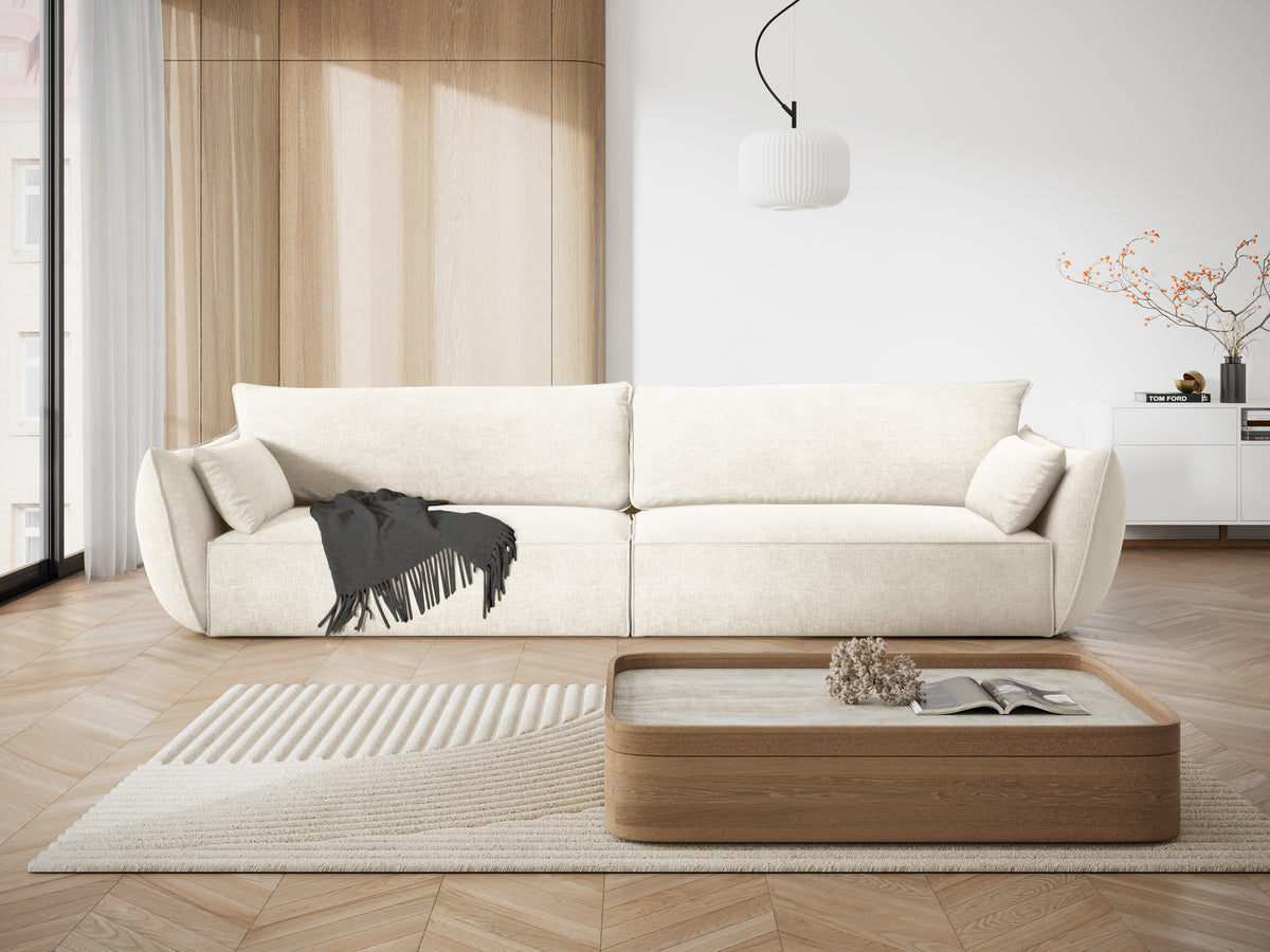 Sofa in chenille stof 4-persoons VANDA lichtbeige