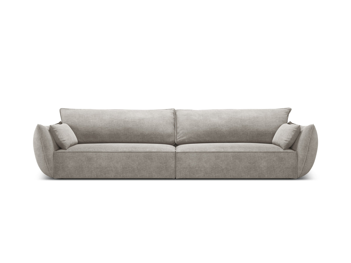 Sofa in chenille stof 4-persoons VANDA lichtgrijs