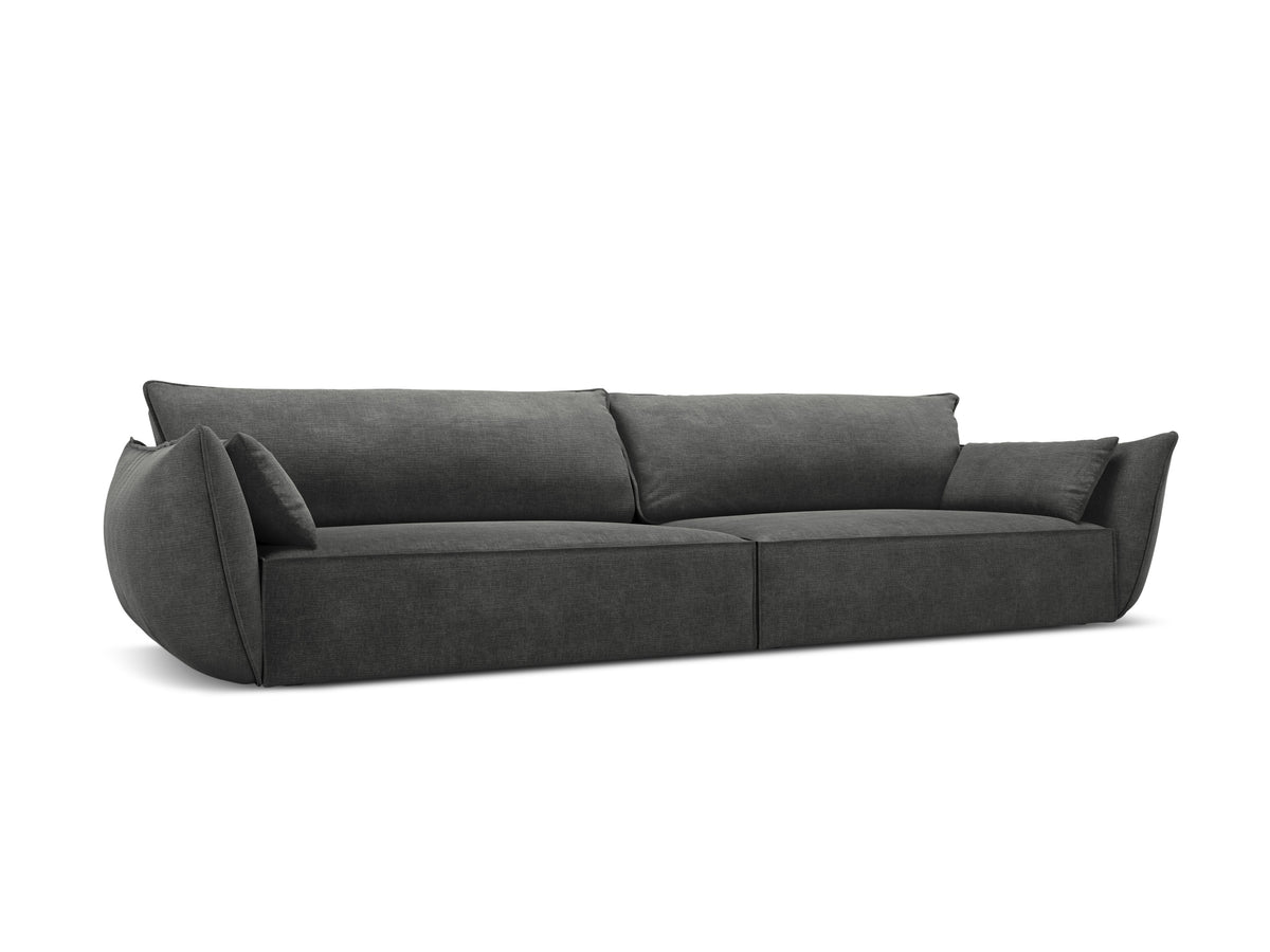 Sofa in chenille stof 4-persoons VANDA donkergrijs