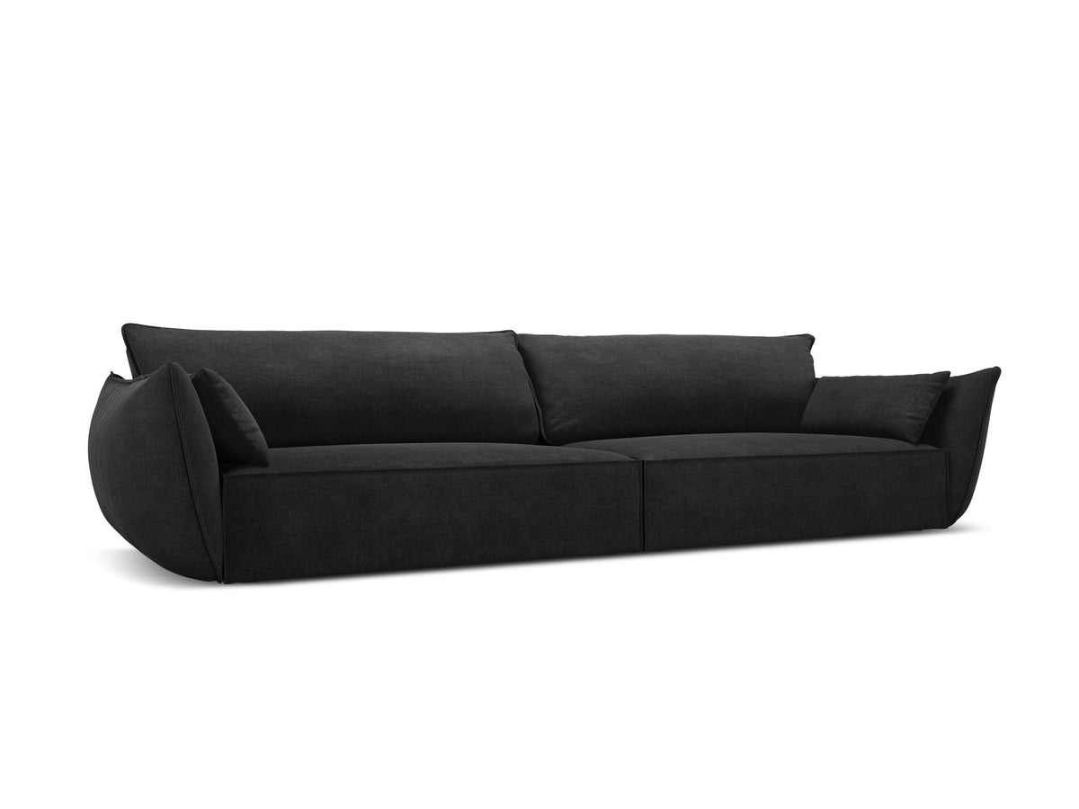 Sofa in chenille stof 4-persoons VANDA zwart