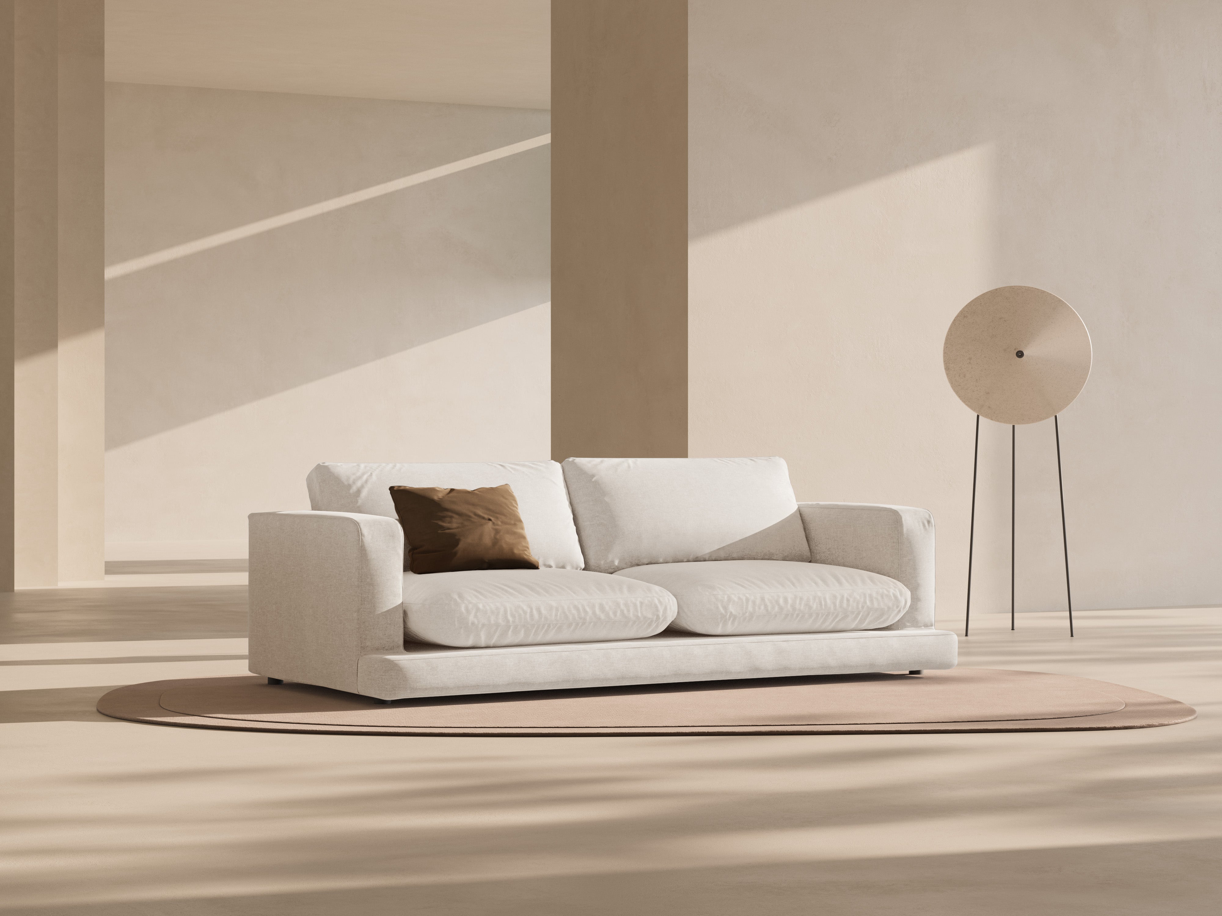 Sofa 4-persoons DAPHNE gebroken wit chenille